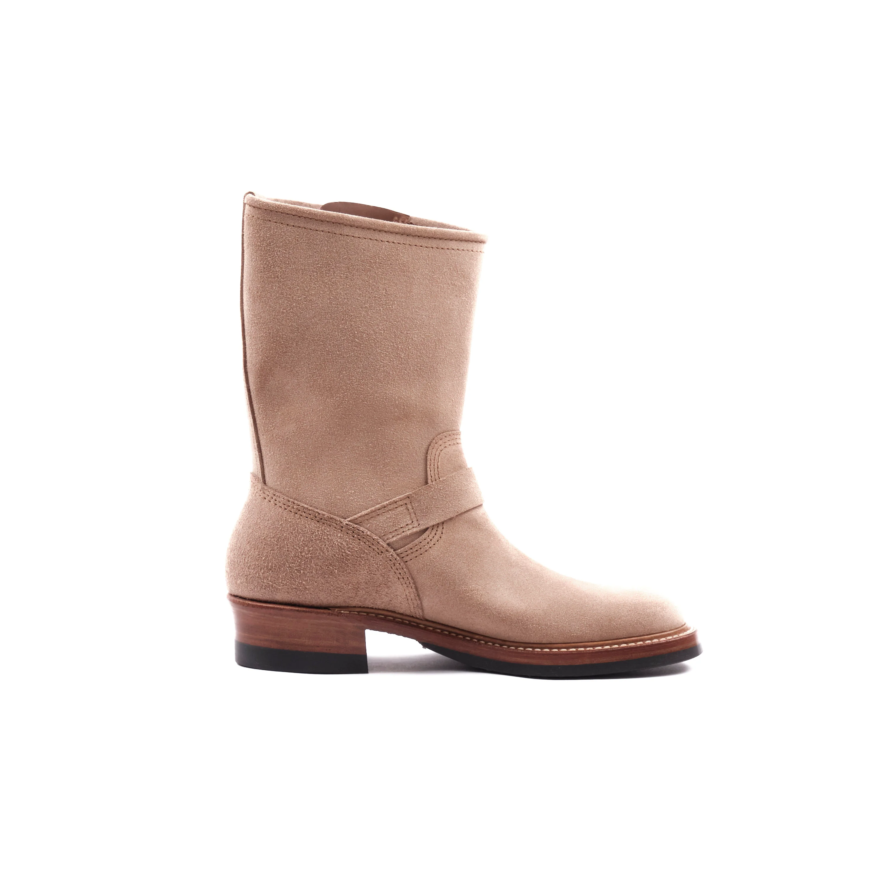 John Lofgren Wabash Engineer Boots - Horween Natural Roughout - Image 6