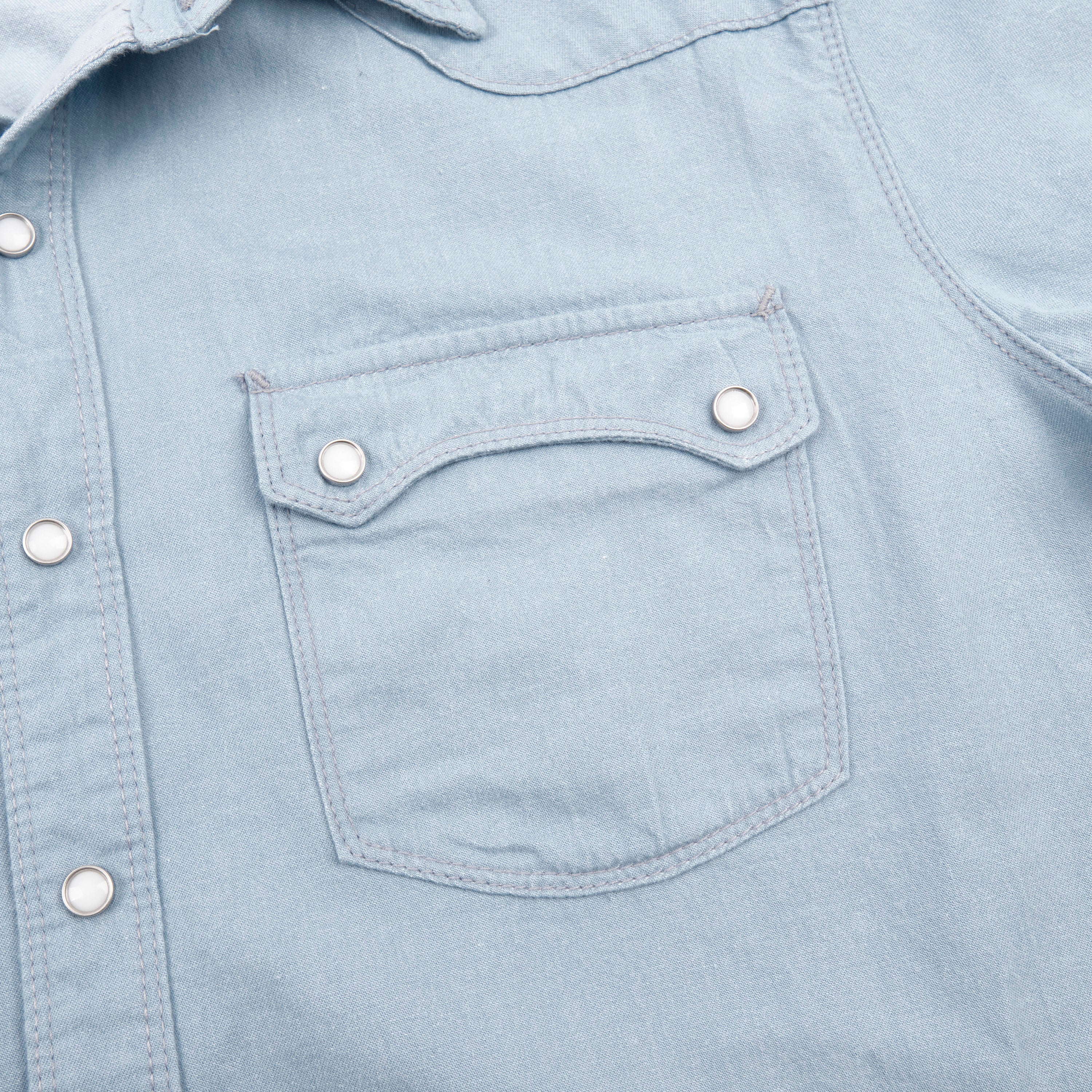 Modern Western Clear Blue Chambray - Image 5