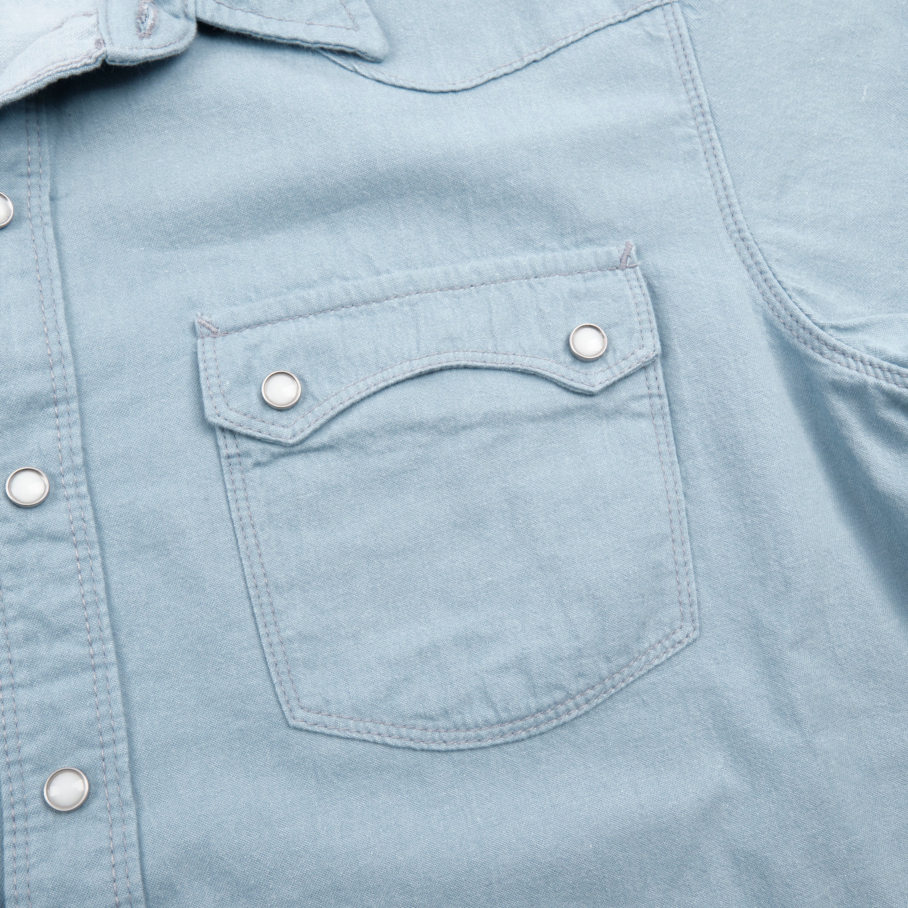 Modern Western S/S Clear Blue Chambray - Image 6
