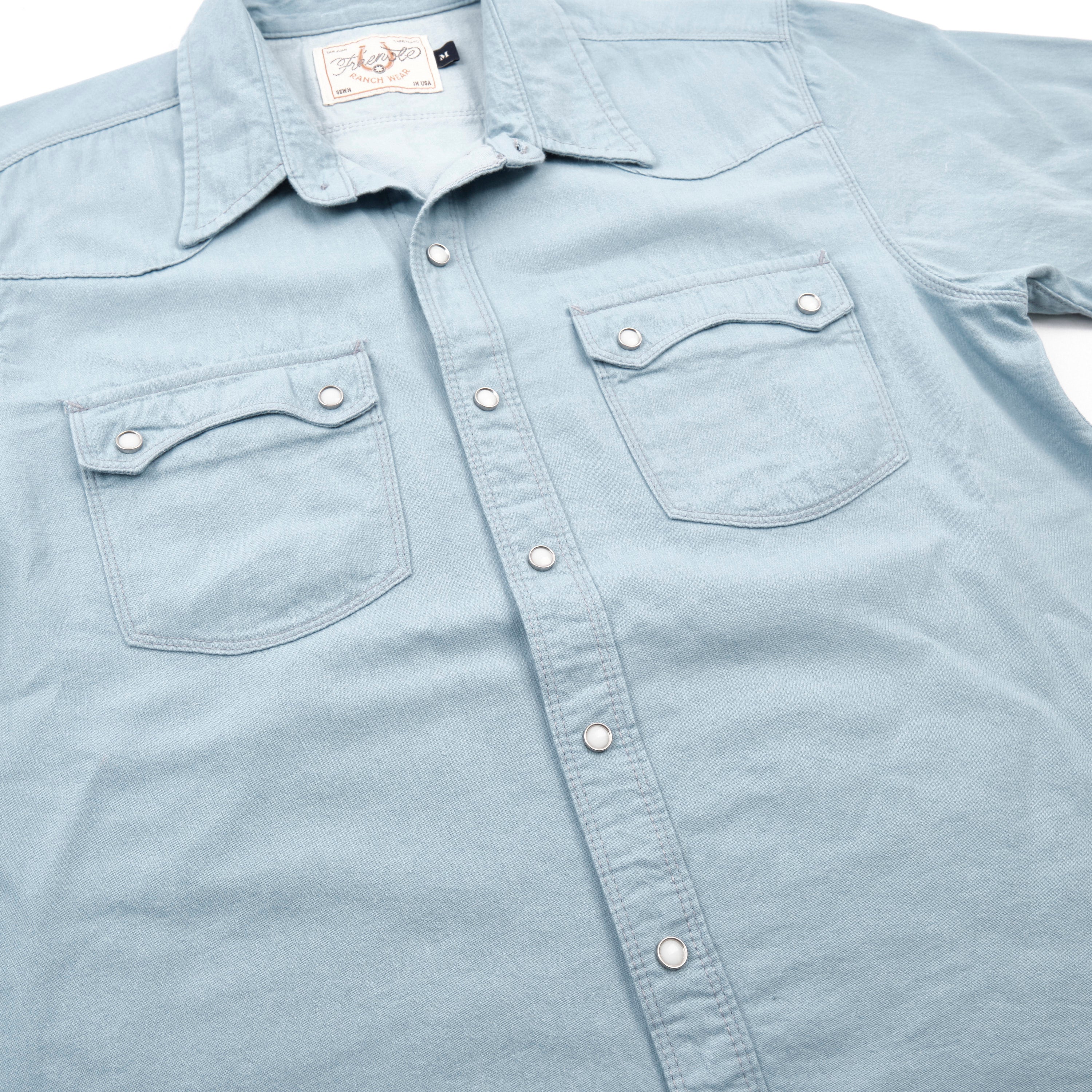 Modern Western S/S Clear Blue Chambray - Image 8