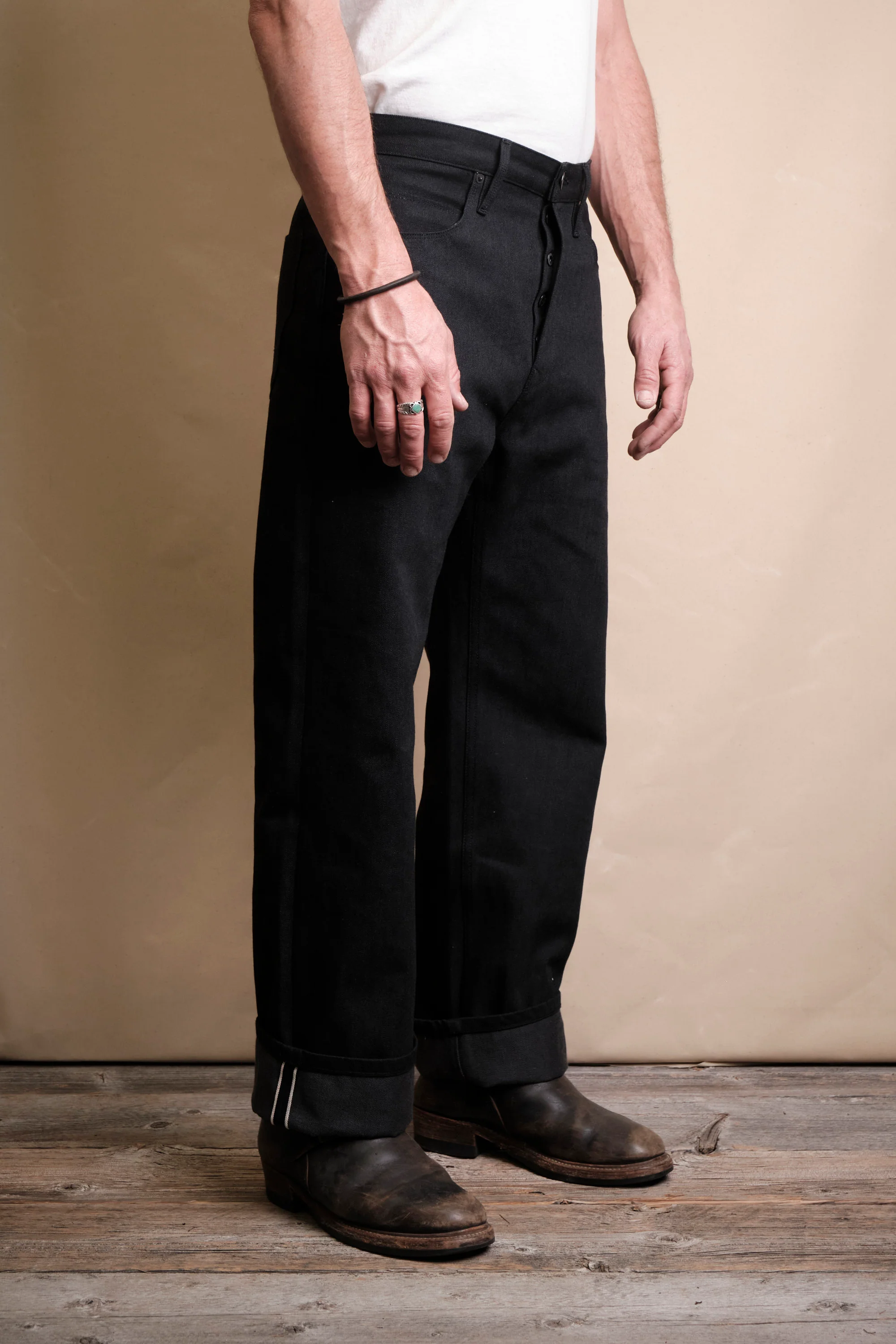 Modesto 14.25 Ounce Black Grey Denim - Image 3