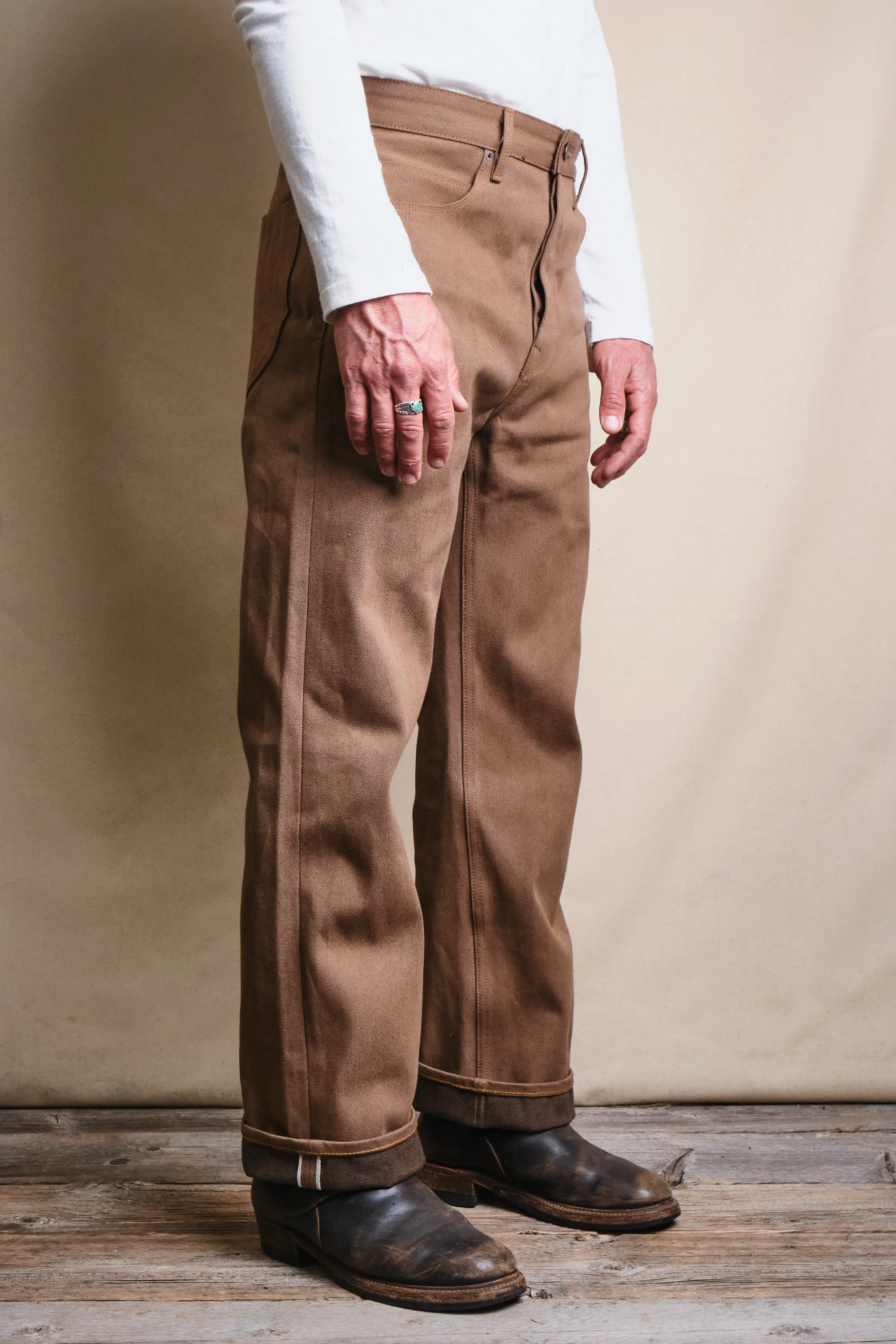 Modesto 15 Ounce Brown Denim - Image 3