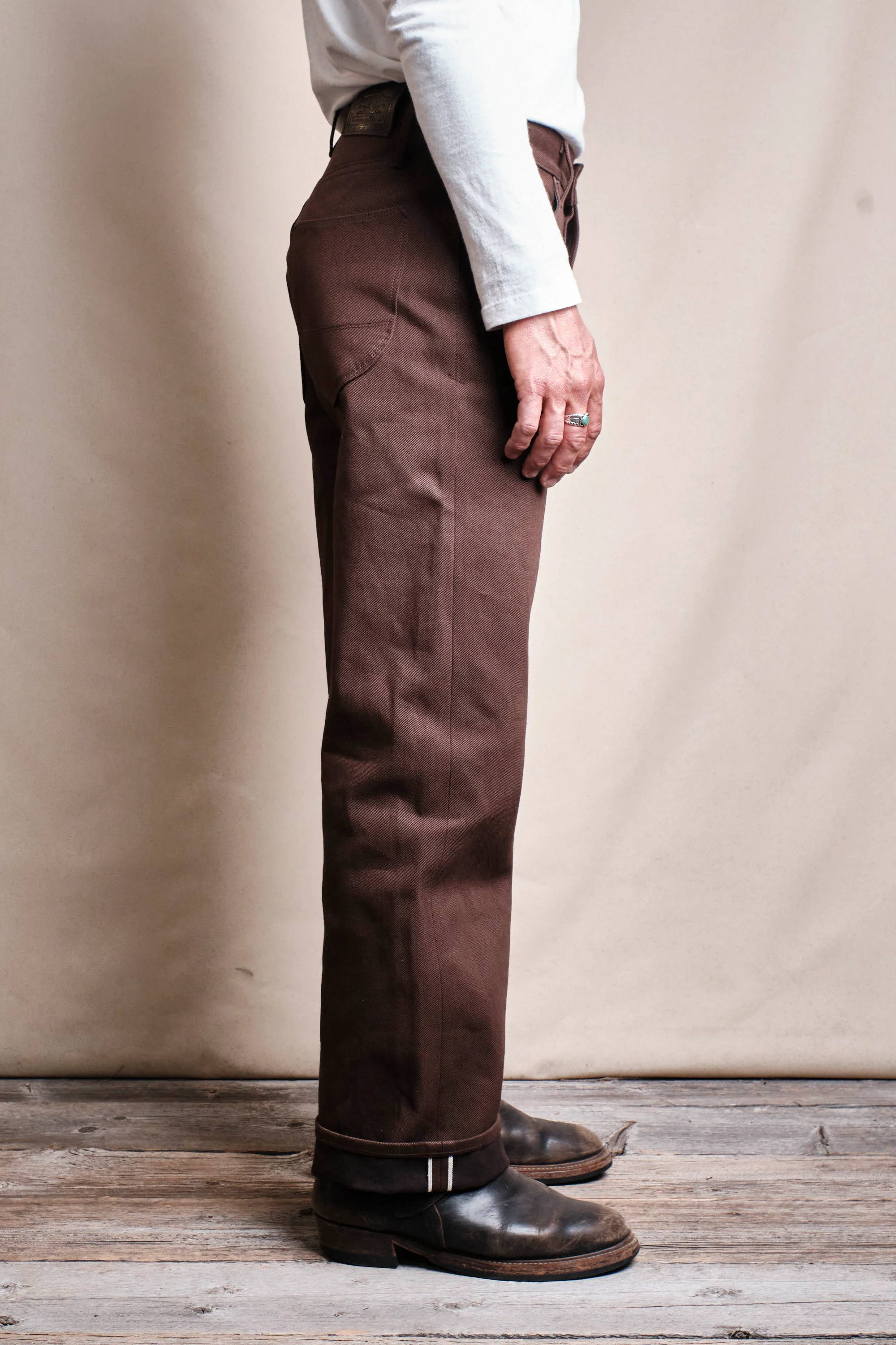 Modesto 15 Ounce Dark Brown Denim - Image 4