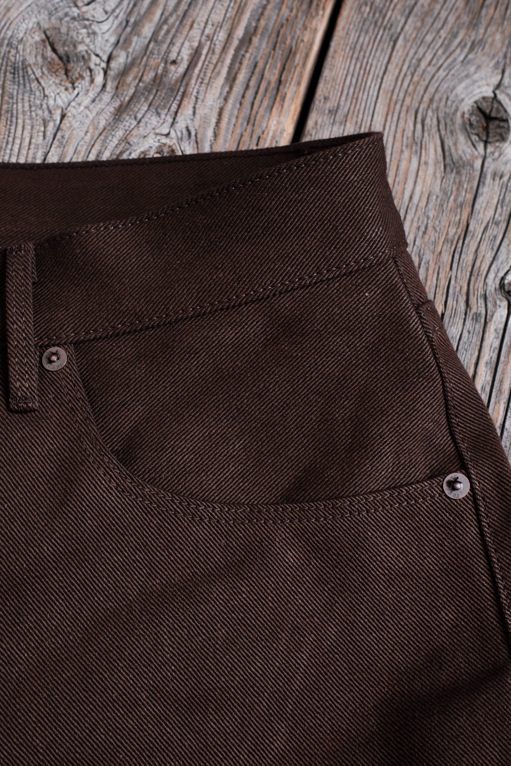 Modesto 15 Ounce Dark Brown Denim - Image 6