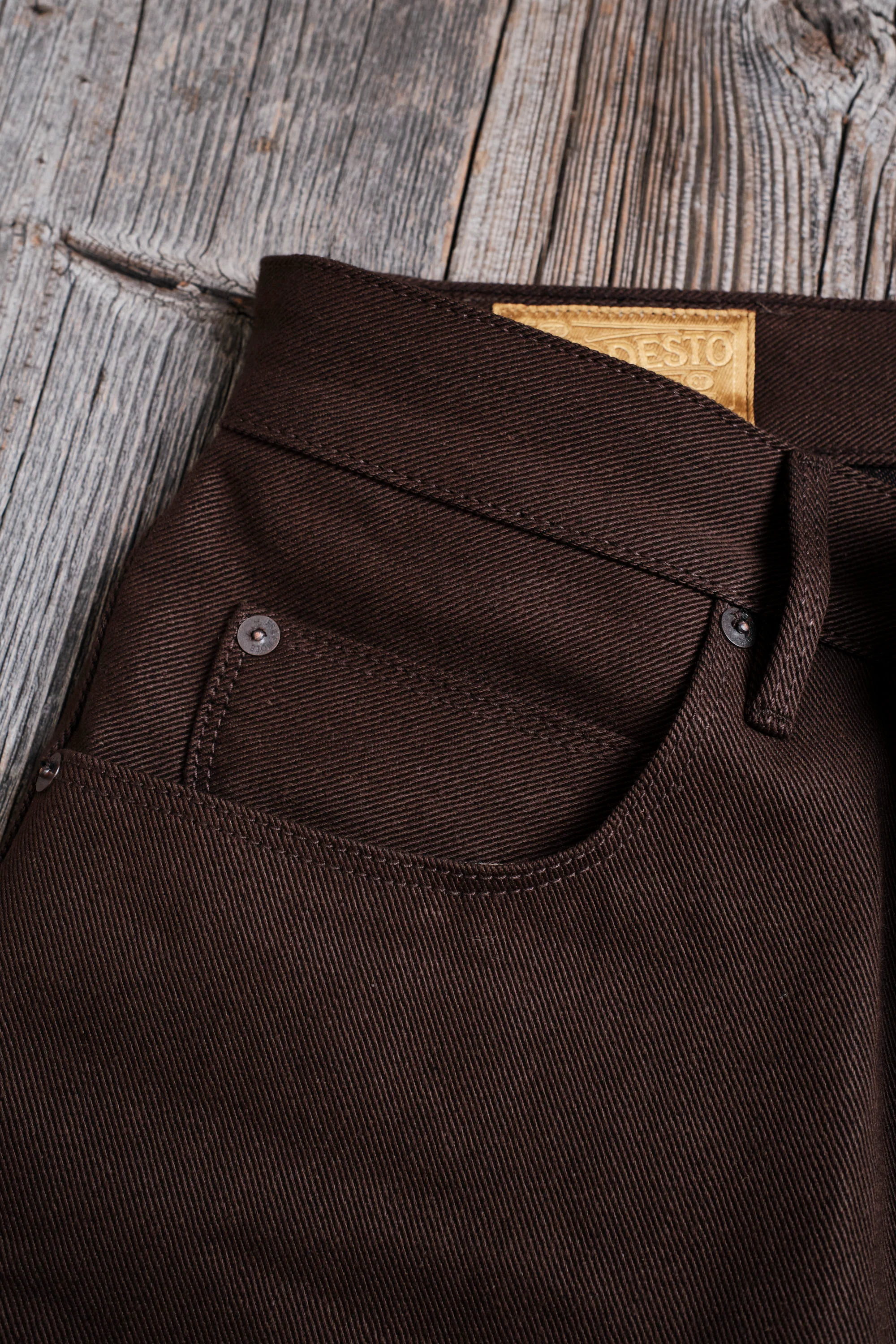 Modesto 15 Ounce Dark Brown Denim - Image 7