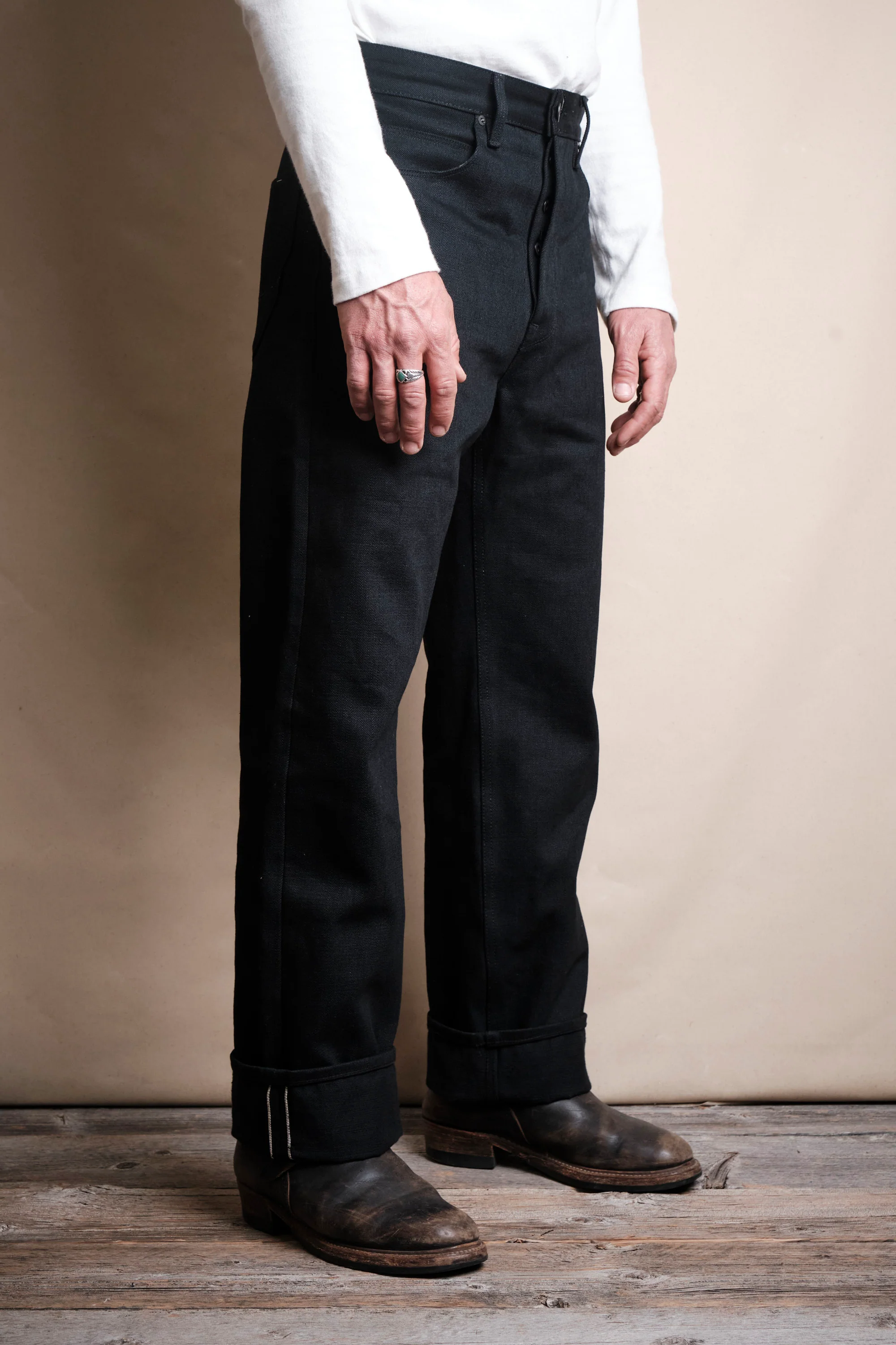 Modesto 17 Ounce Black Denim - Image 3