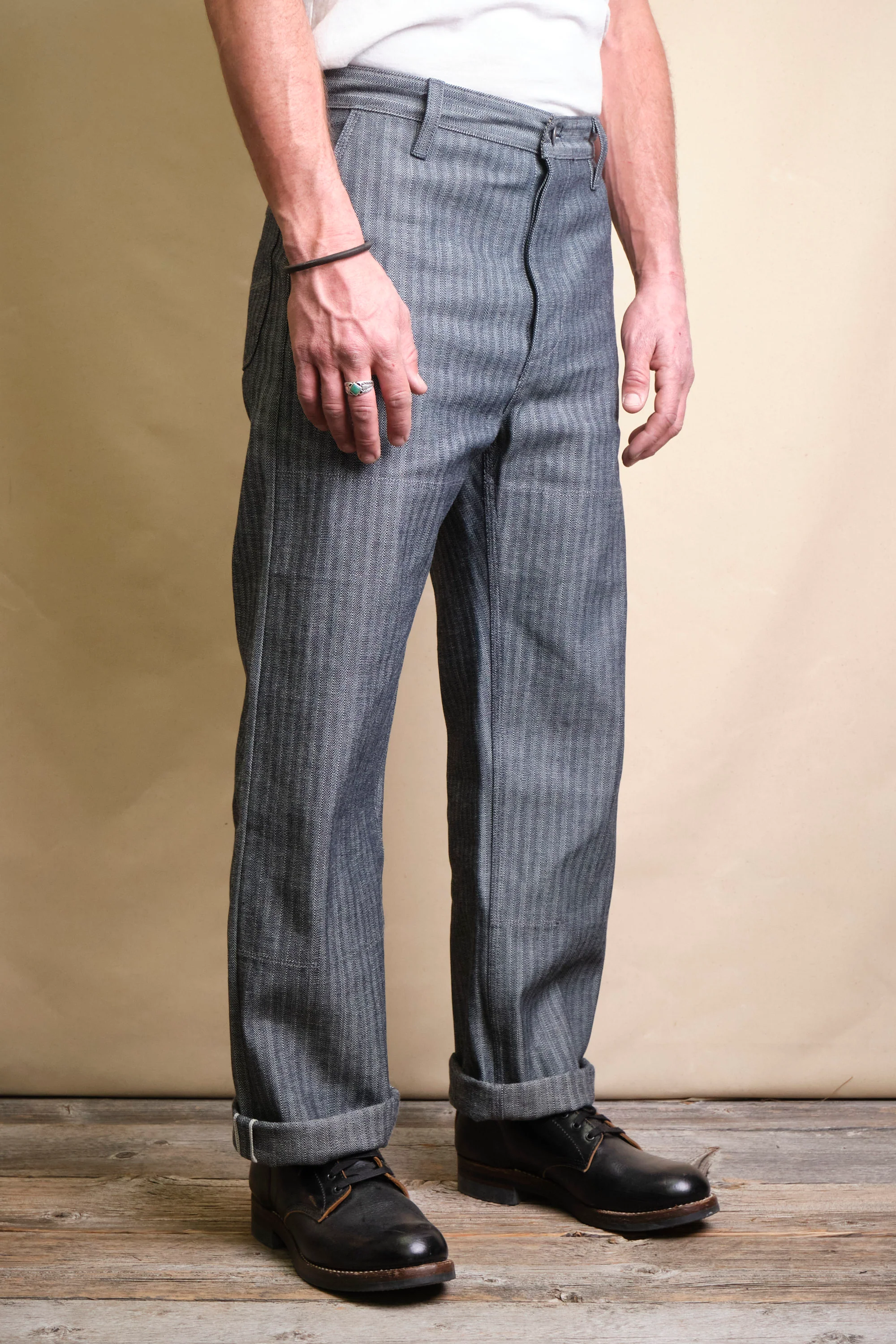 Ortega Pant 13 Ounce Grey Herringbone - Image 3