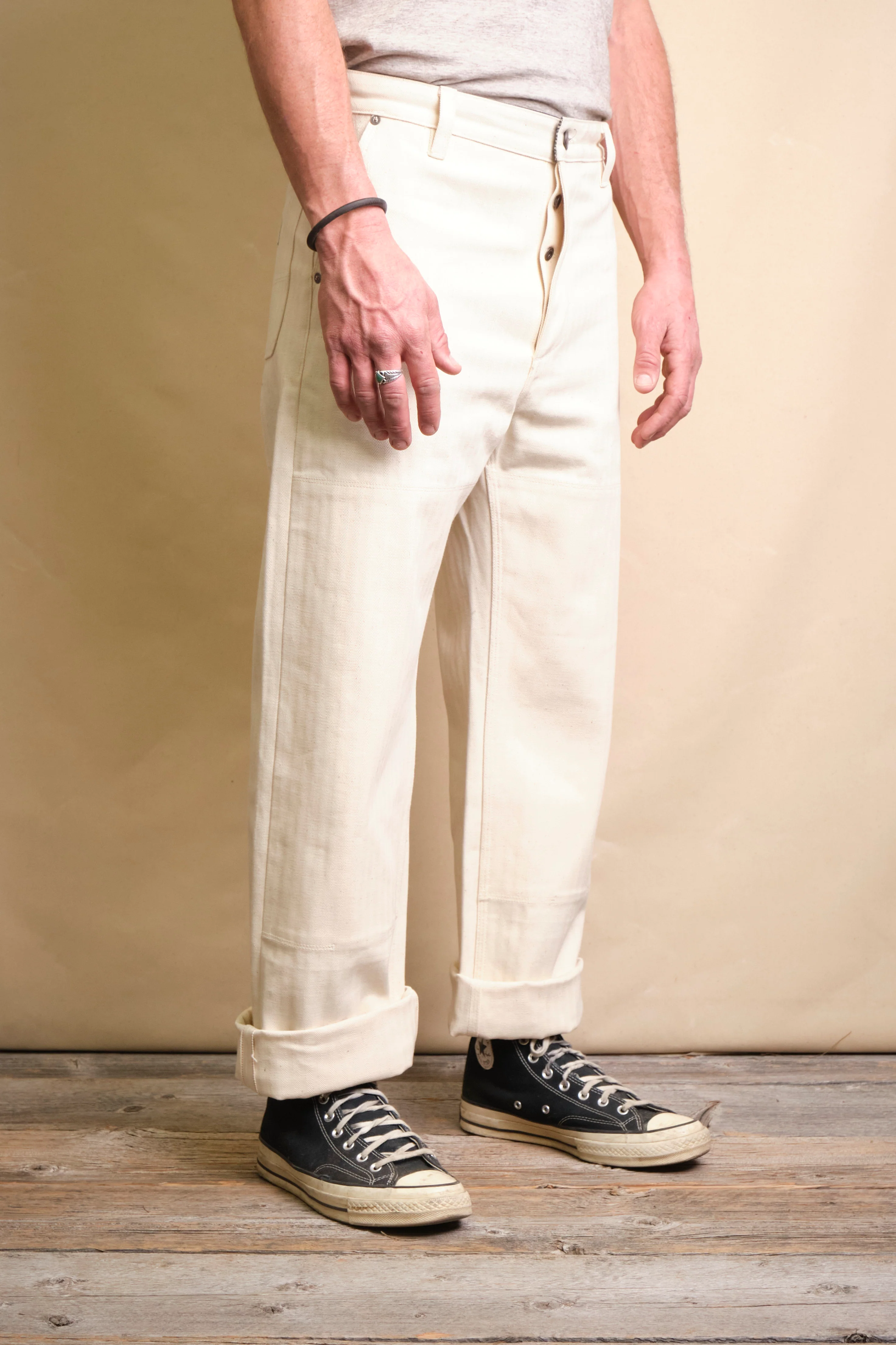 Ortega Pant 13 Ounce Natural Herringbone - Image 3