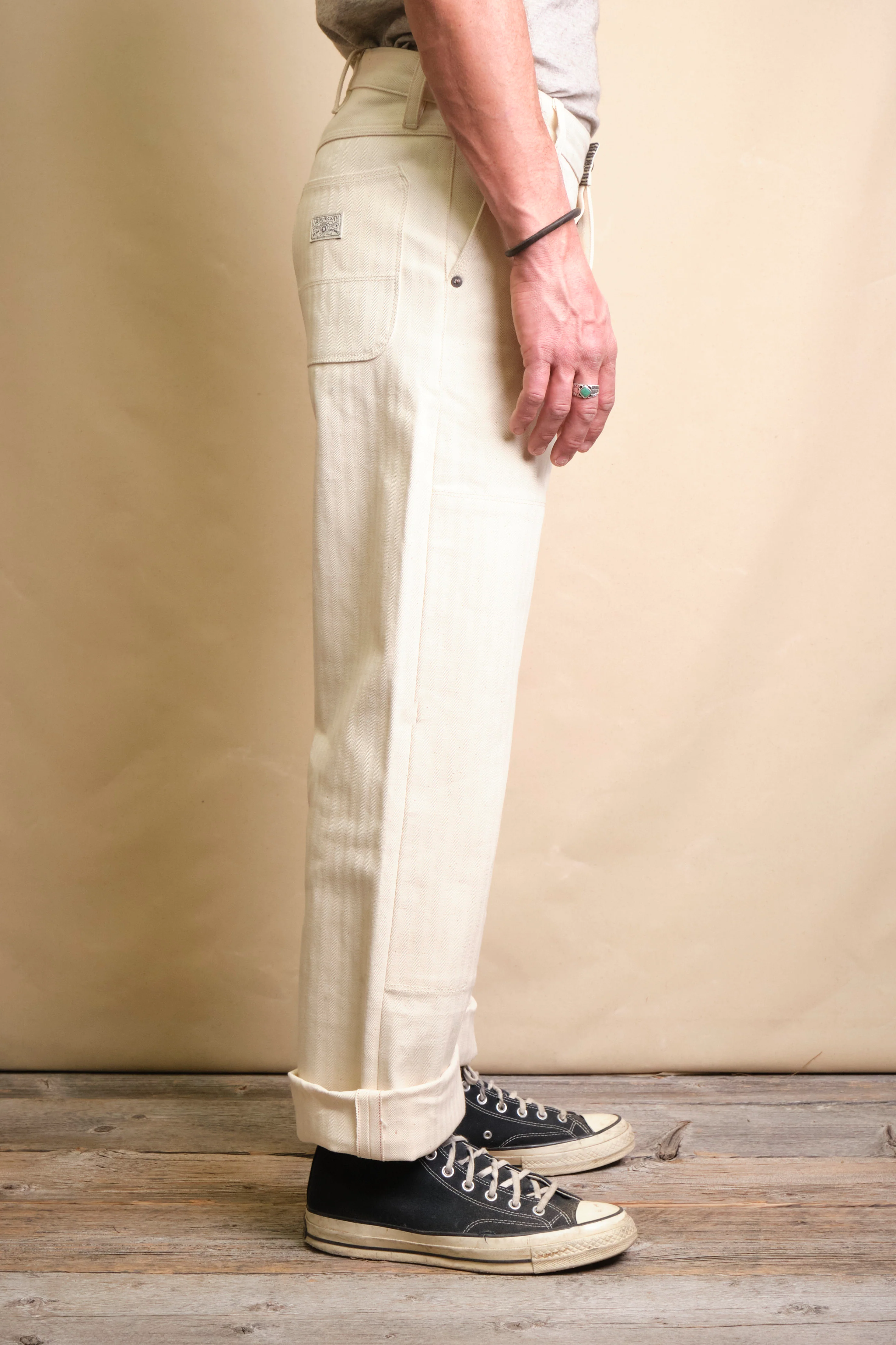 Ortega Pant 13 Ounce Natural Herringbone - Image 4