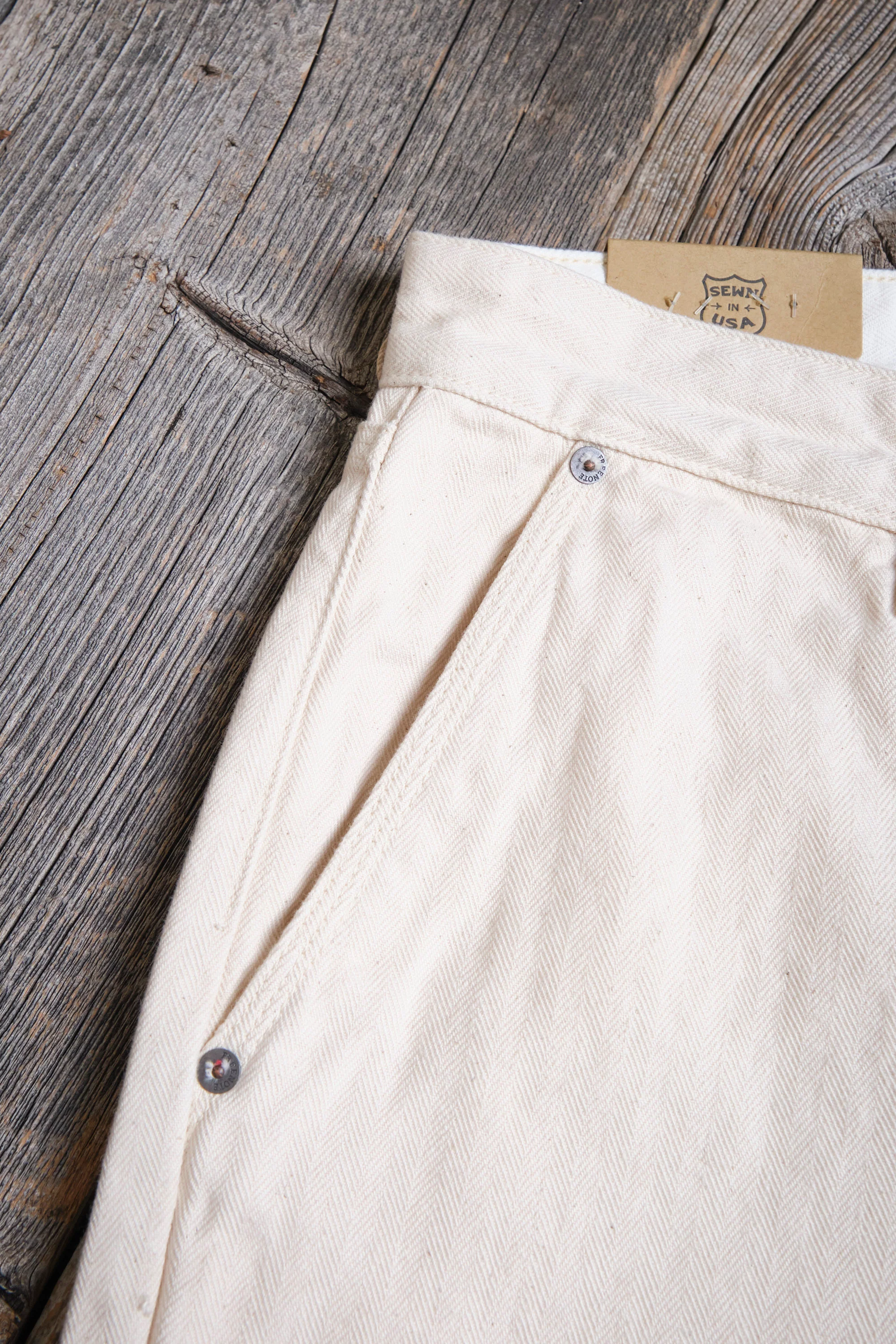 Ortega Pant 13 Ounce Natural Herringbone - Image 7