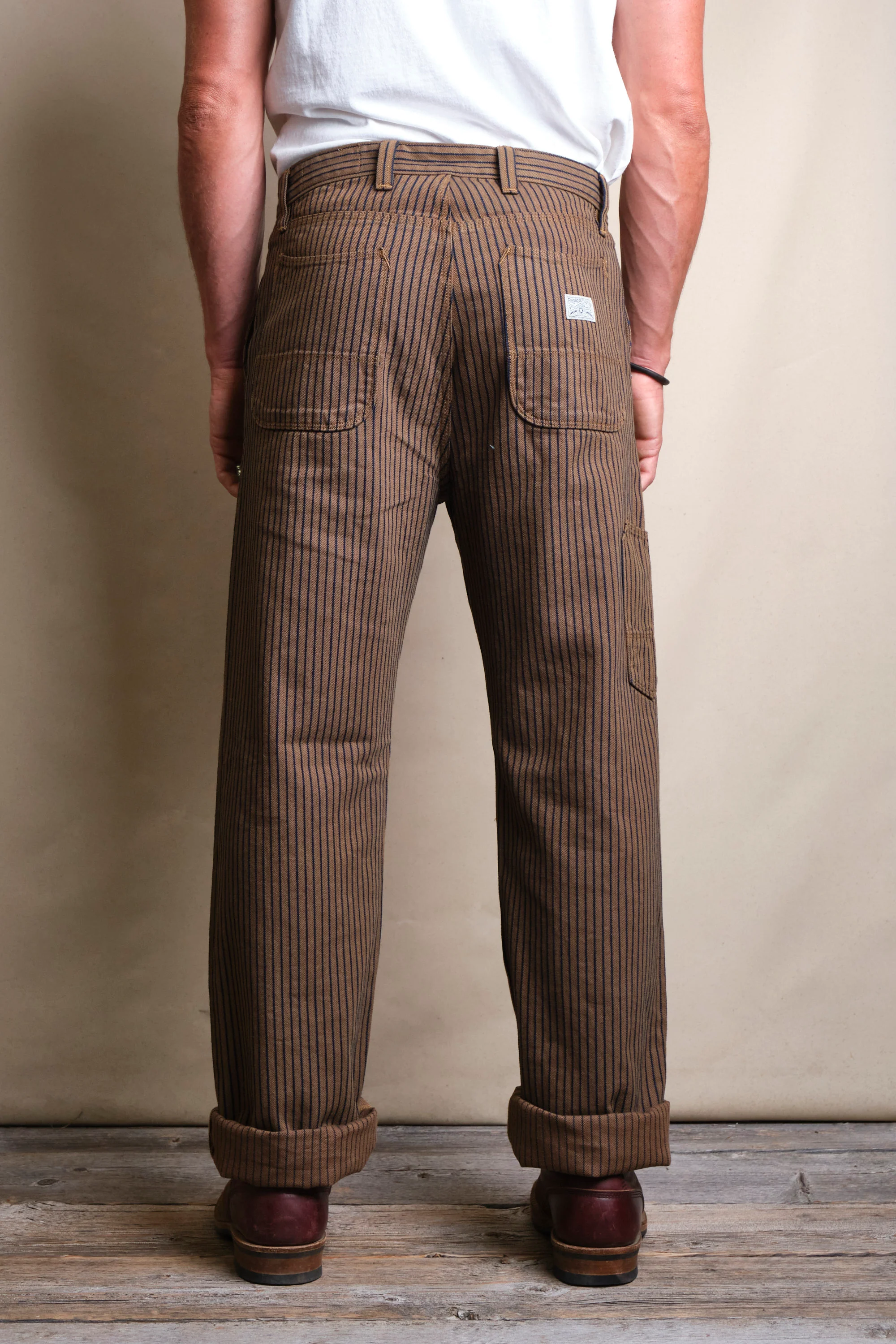 Ortega Pant Brown Herringbone Dobby - Image 4