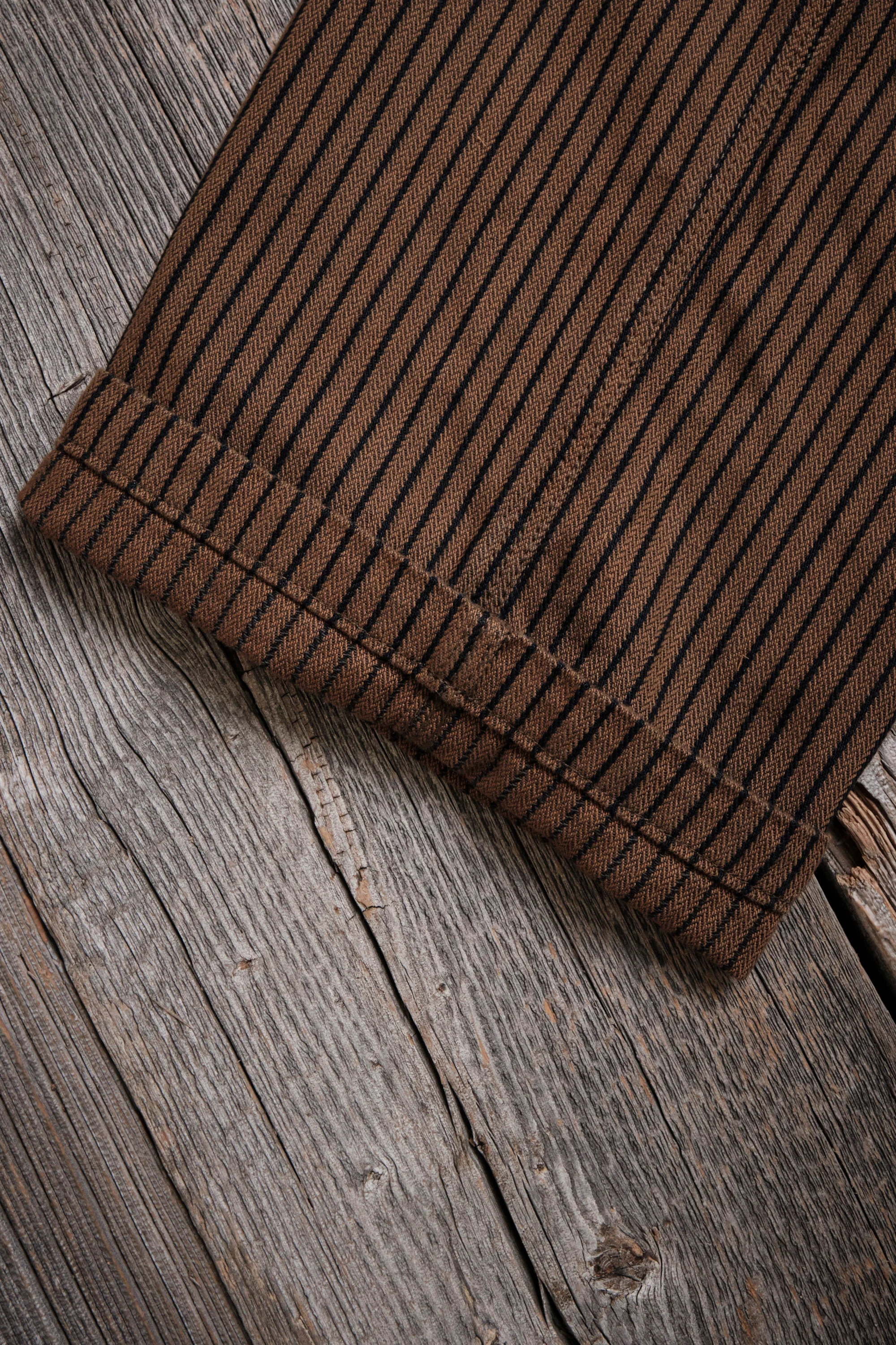 Ortega Pant Brown Herringbone Dobby - Image 9