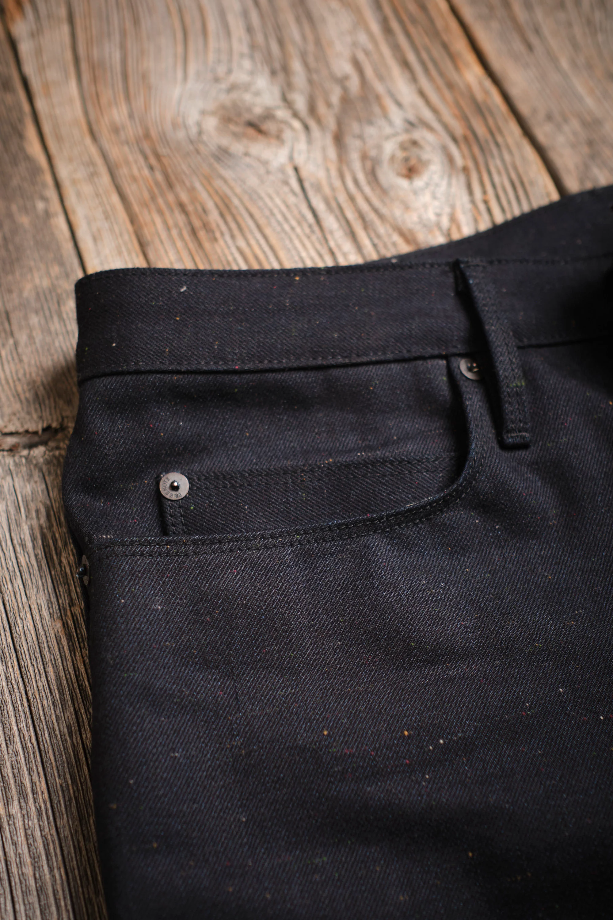 Portola 14 Ounce Raw Fleck Denim - Image 6
