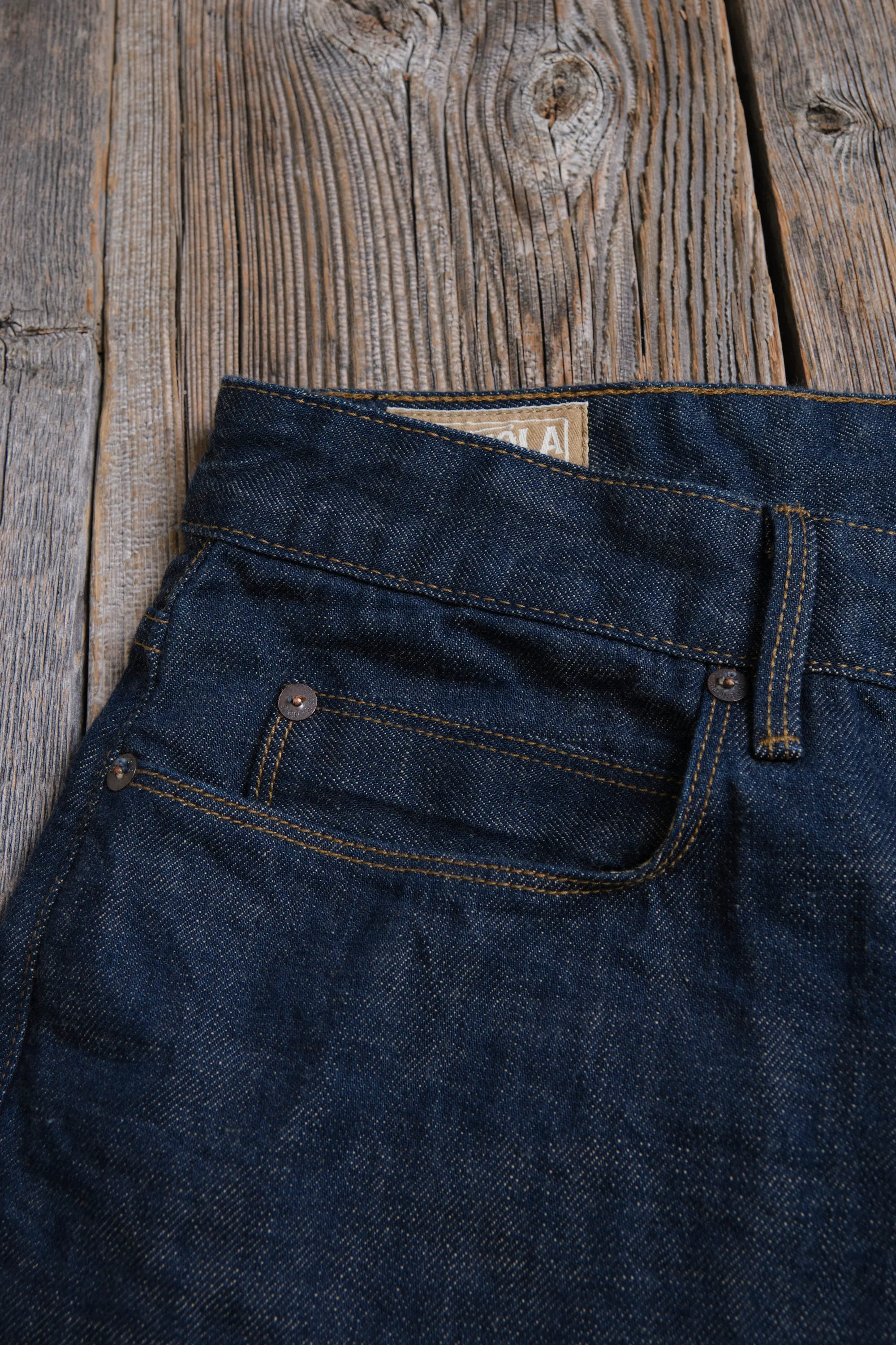 Portola Classic Taper 13 Ounce Natural Rinsed Denim - Image 7