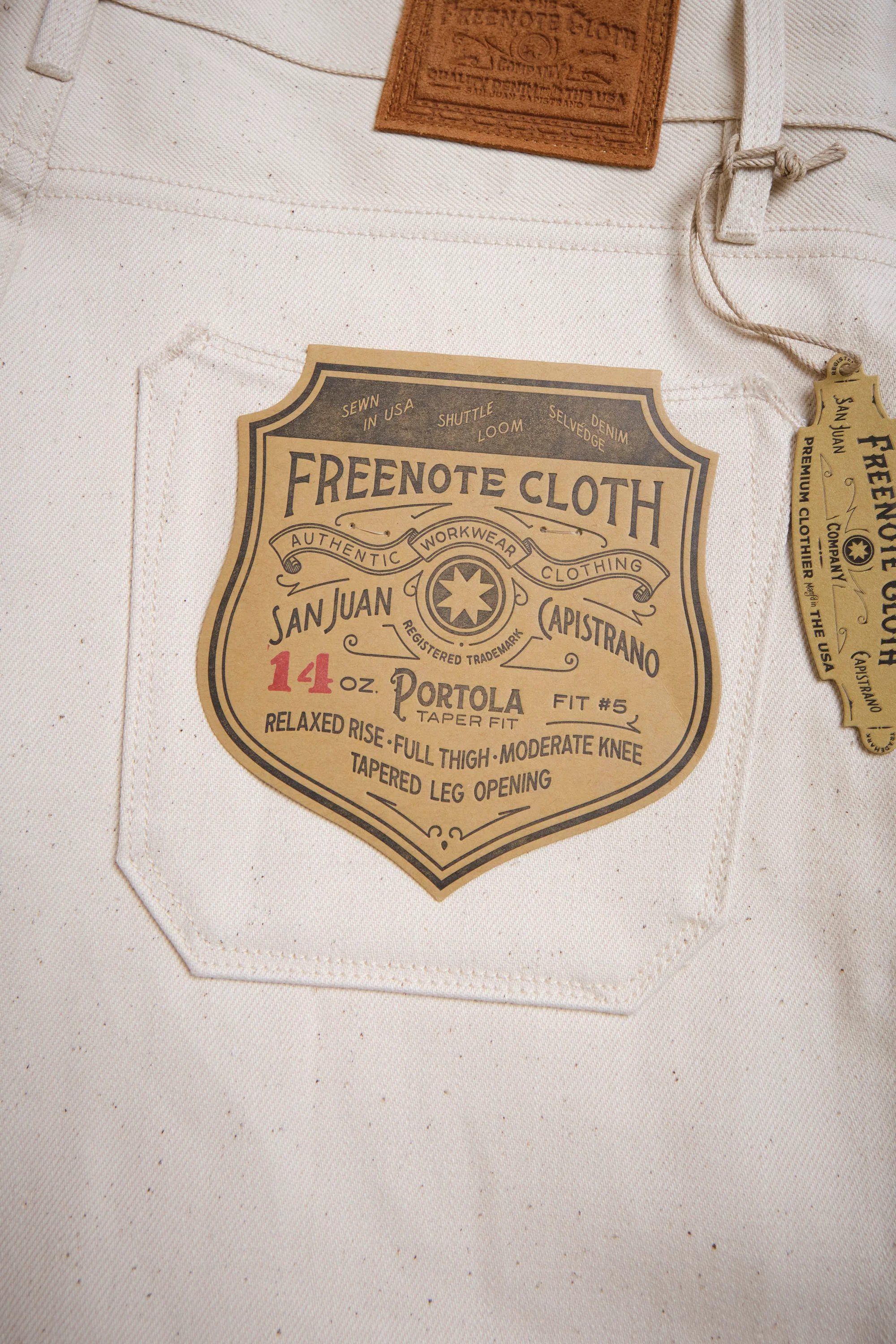 Portola Classic Taper 14 Ounce Ecru Denim - Image 11