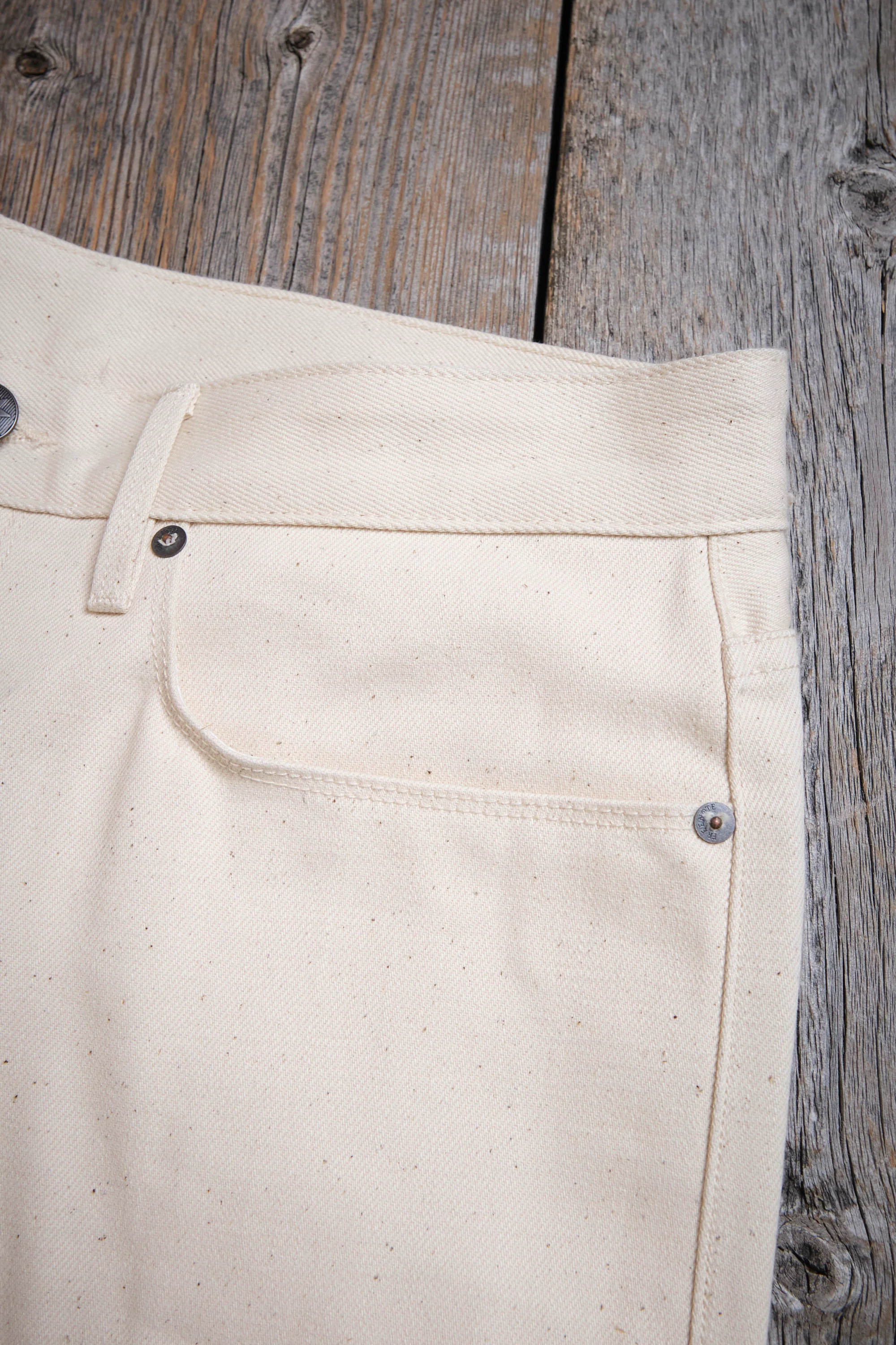 Portola Classic Taper 14 Ounce Ecru Denim - Image 6