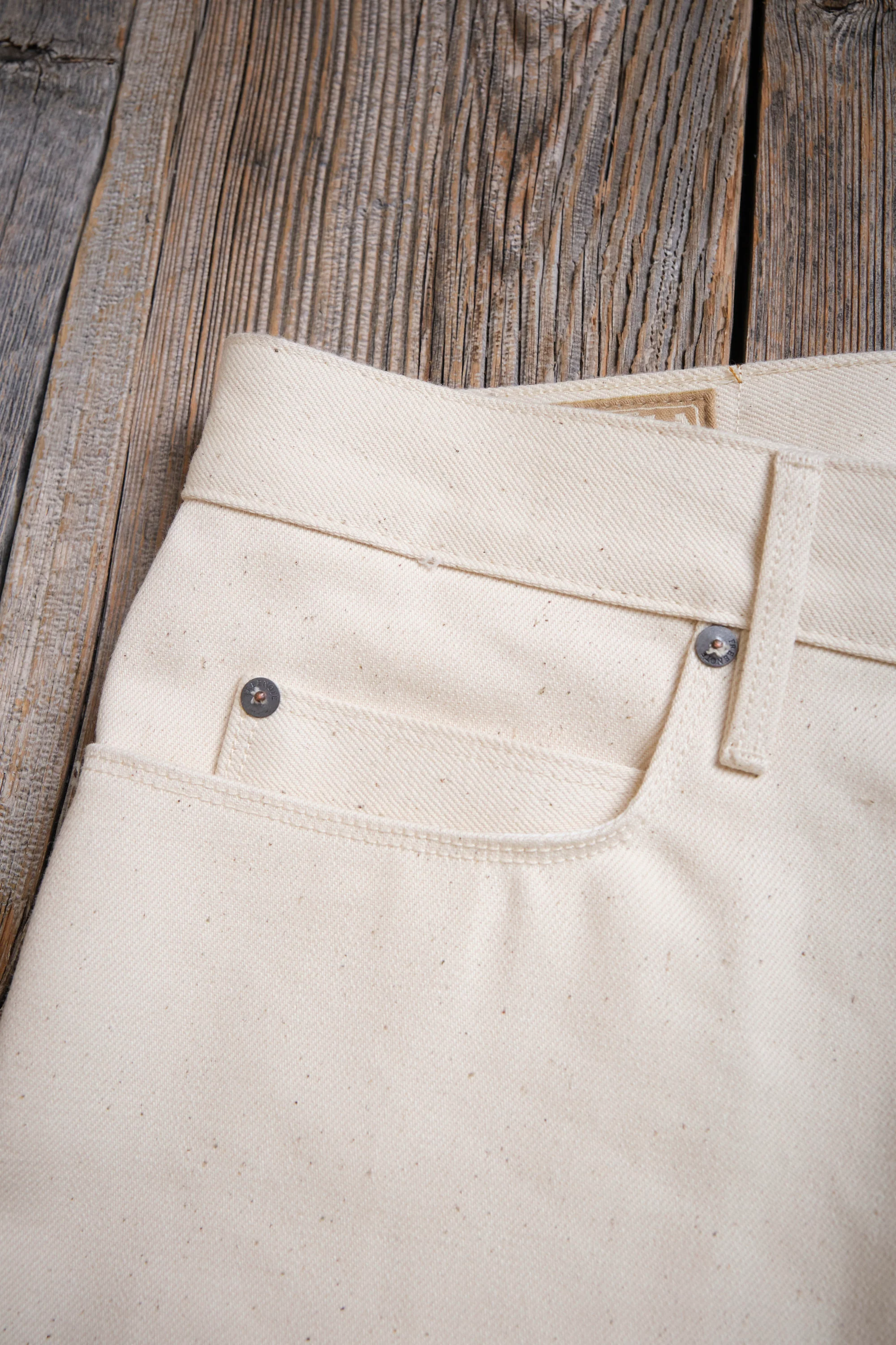 Portola Classic Taper 14 Ounce Ecru Denim - Image 8