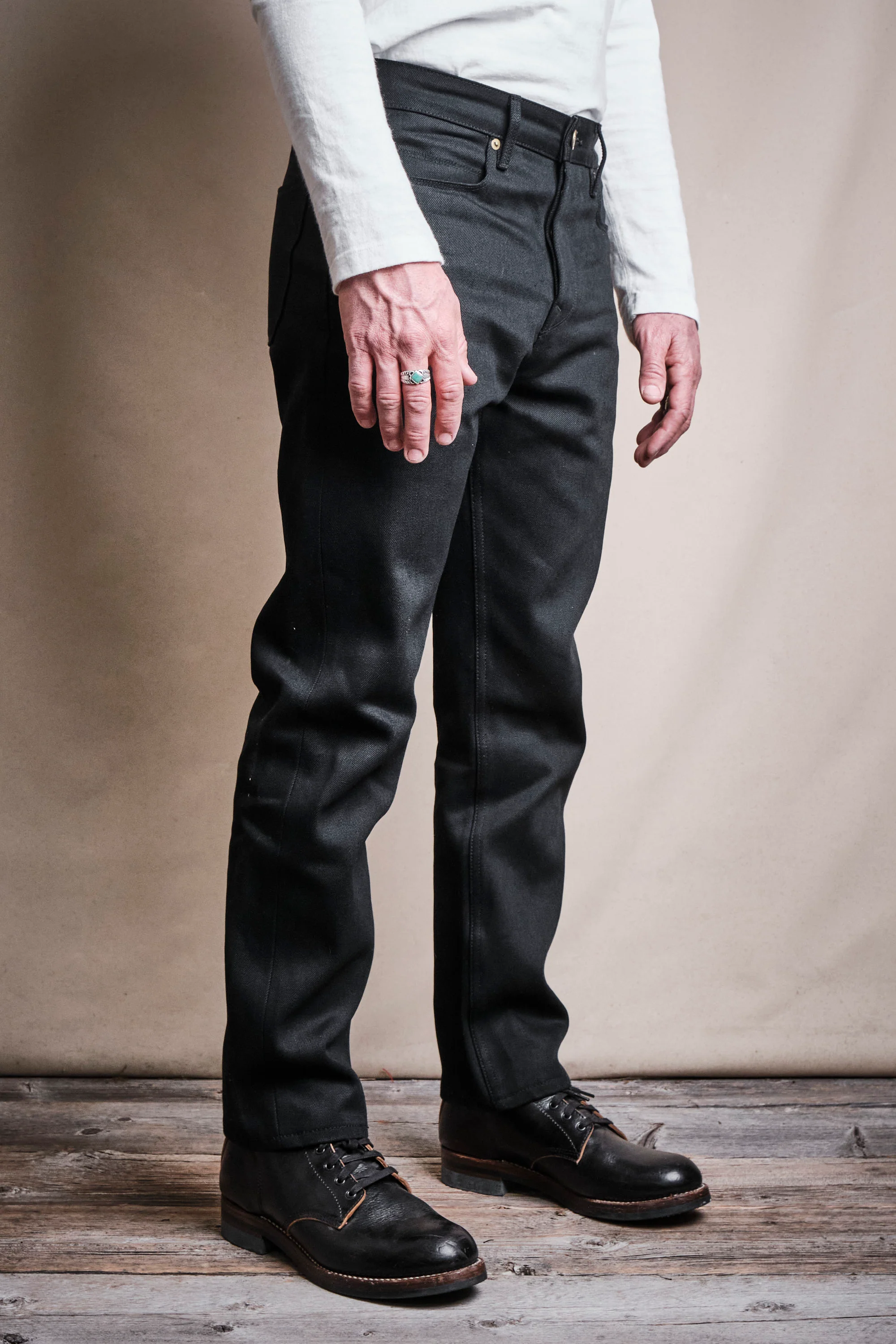 Portola Classic Taper 15.75 Ounce Black Denim - Image 3