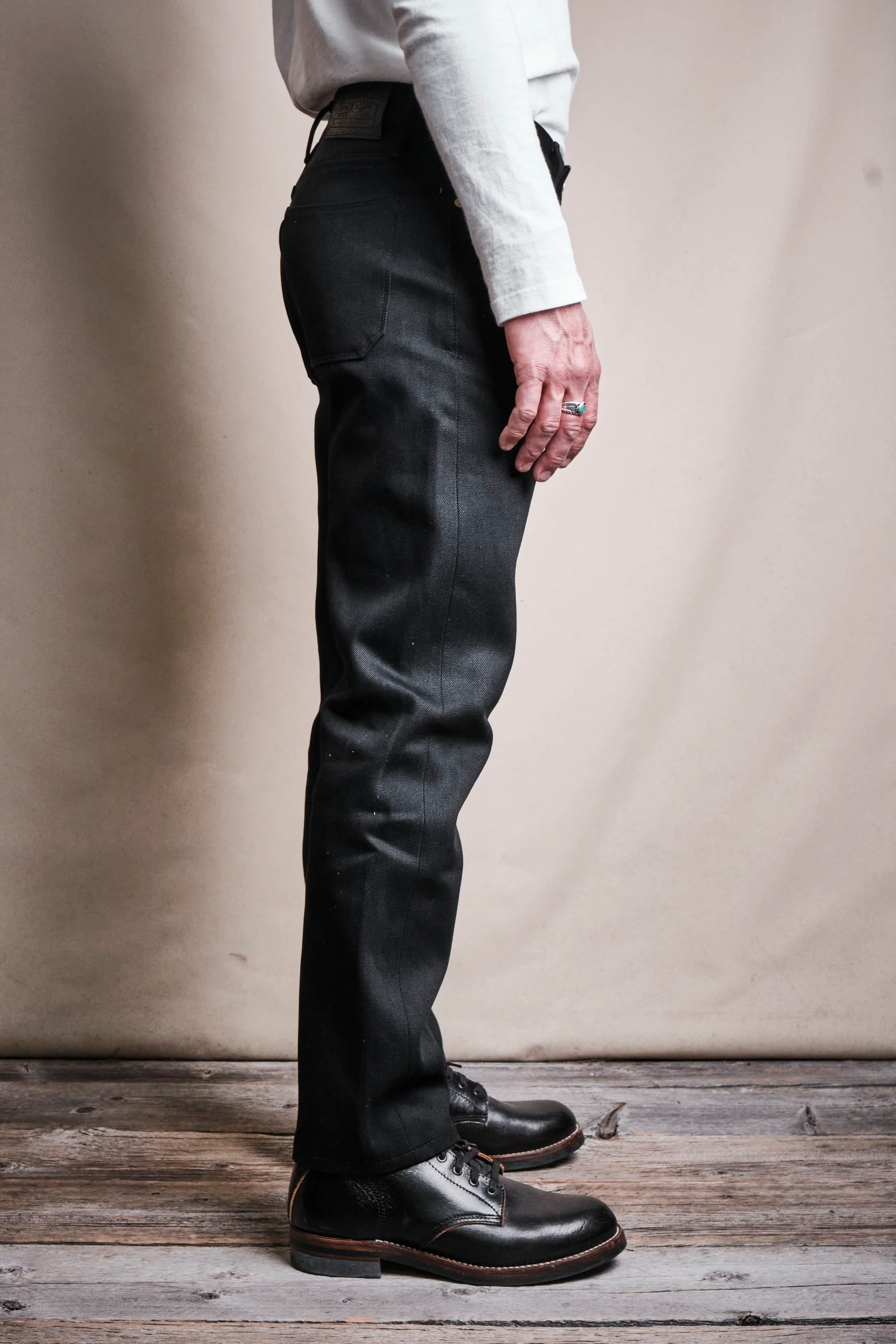 Portola Classic Taper 15.75 Ounce Black Denim - Image 4
