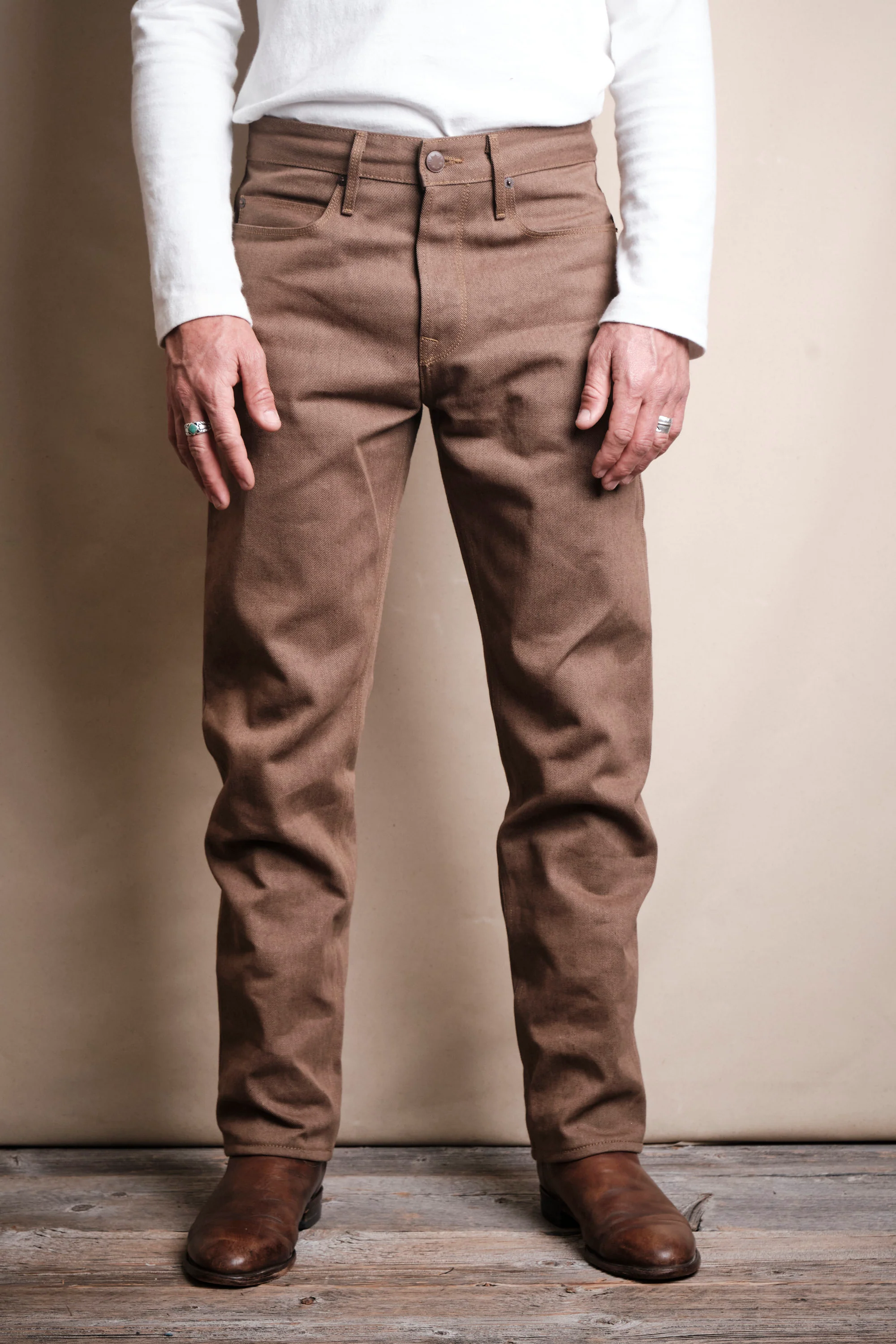 Portola Classic Taper <span> 15 Ounce Brown Denim </span>