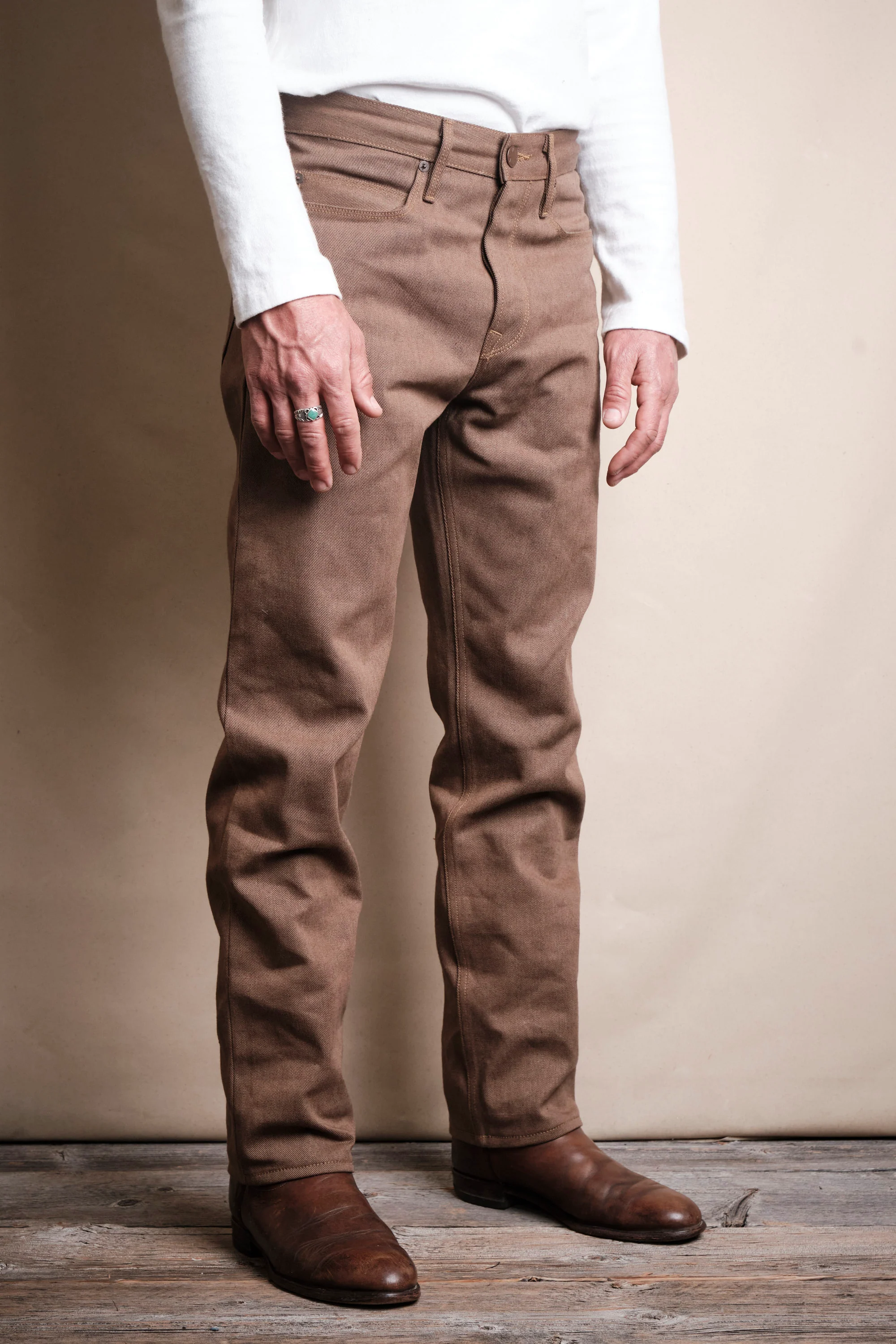 Portola Classic Taper <span> 15 Ounce Brown Denim </span> - Image 3