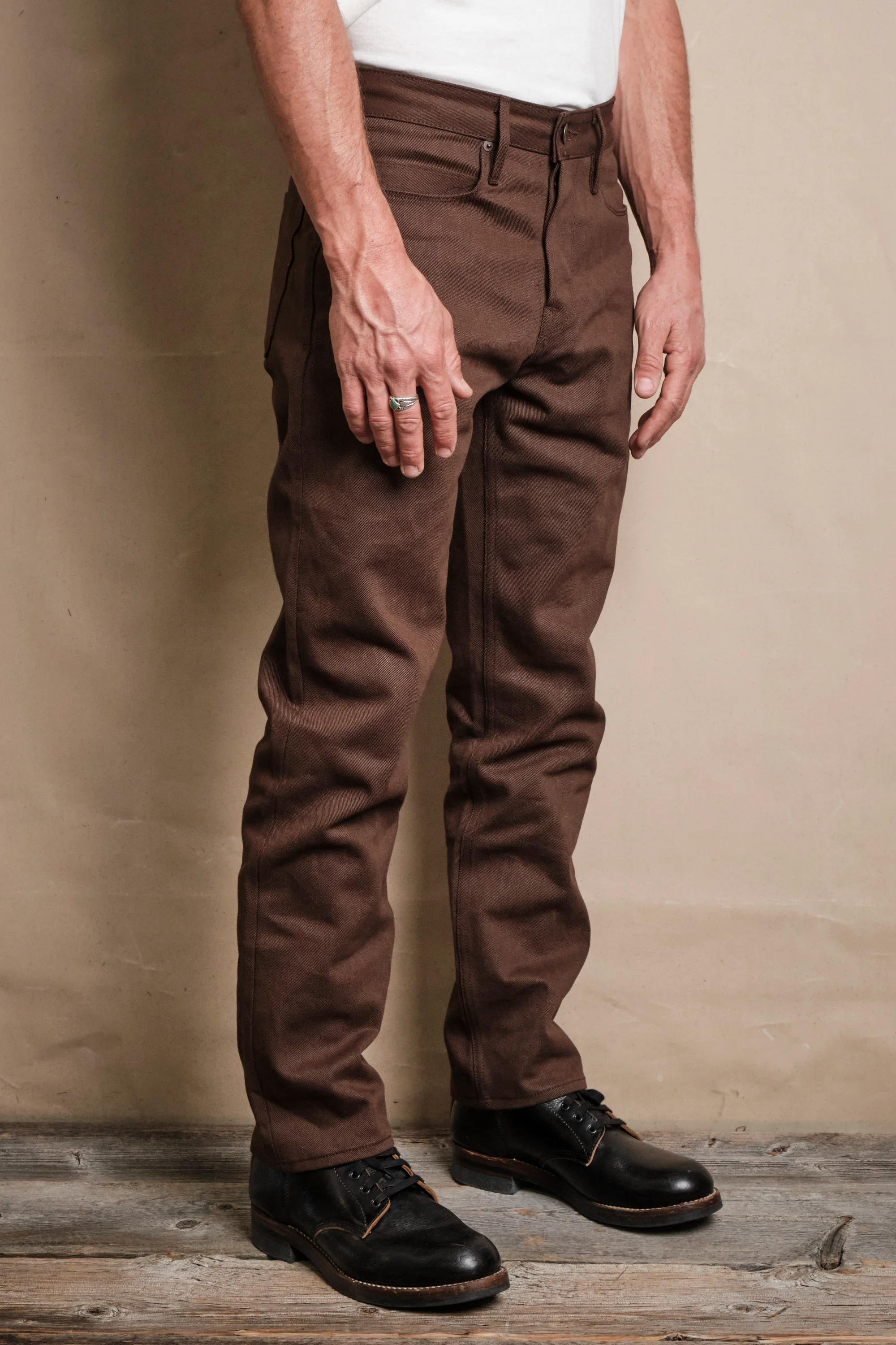 Portola 15 Ounce Dark Brown Denim - Image 3