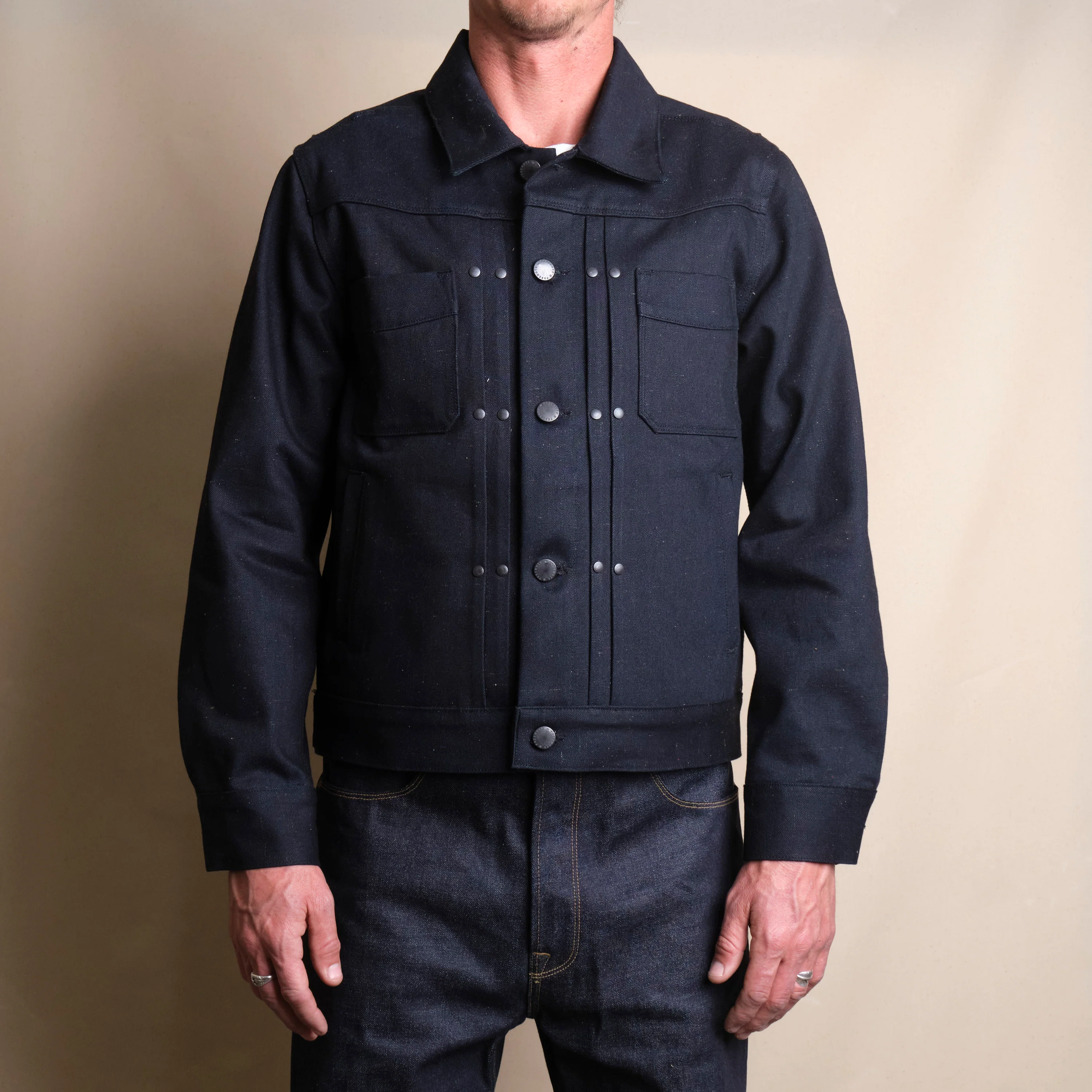 Riders Jacket 14 Ounce Raw Fleck - Image 2