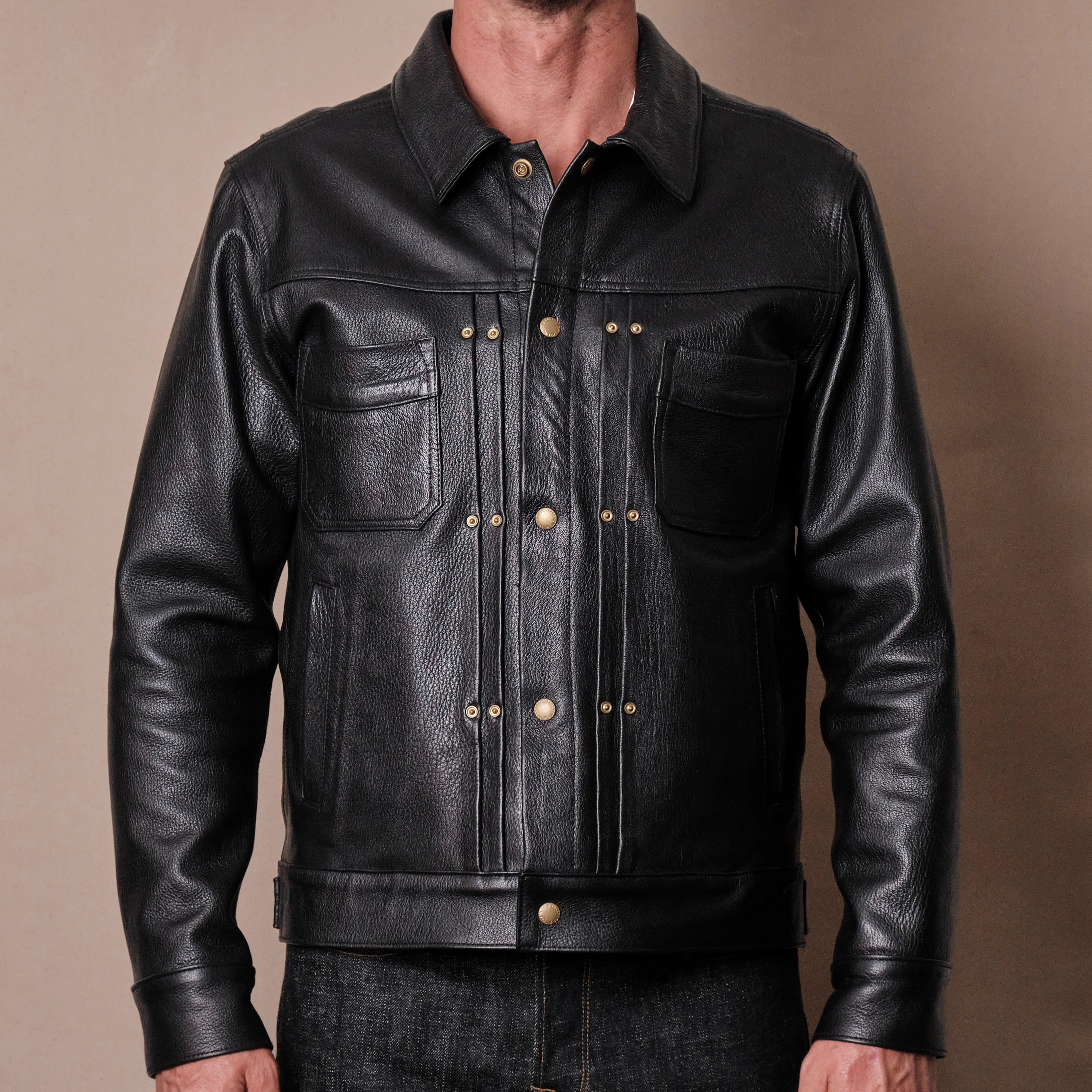 Riders Jacket Black Goatskin Leather - Image 2