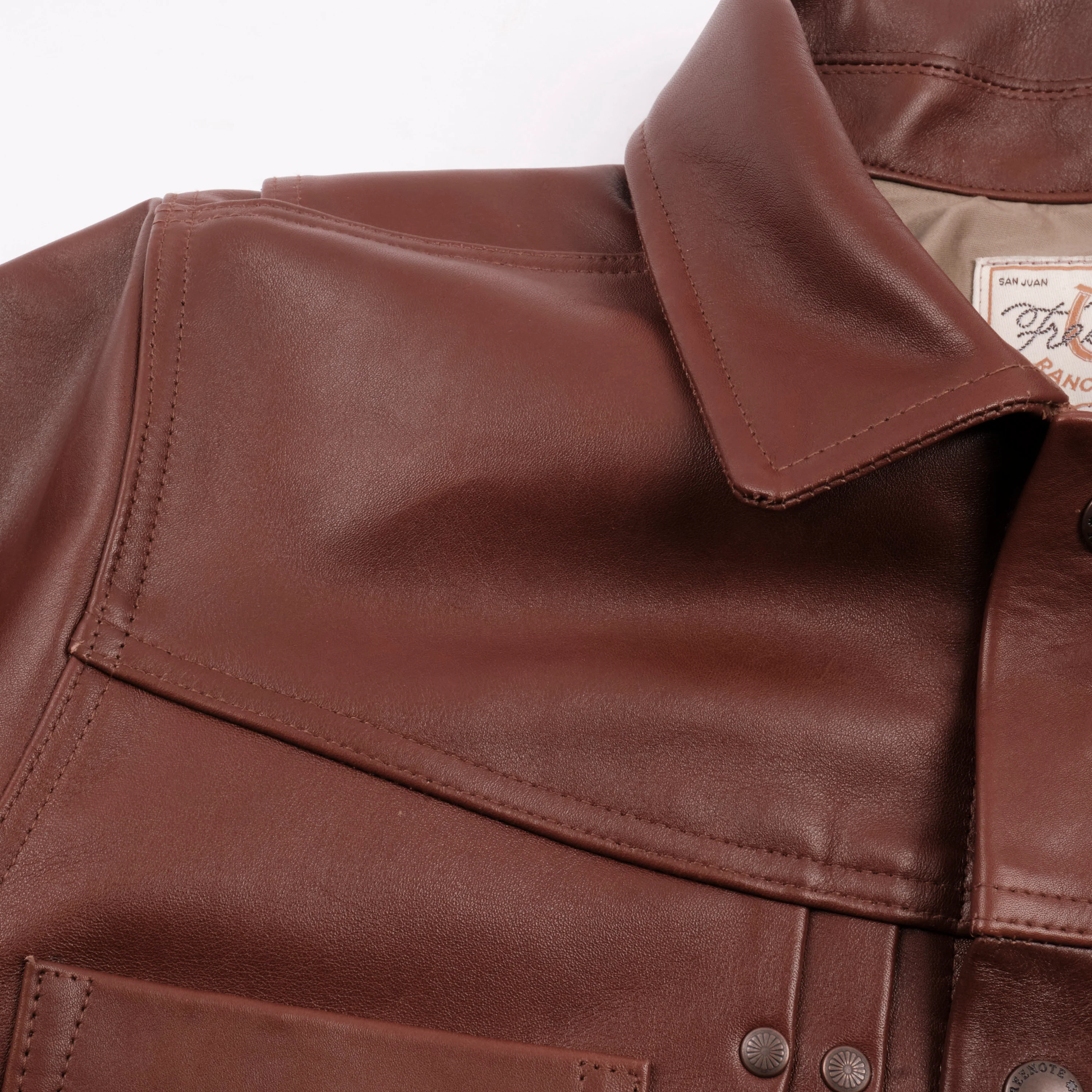 Riders Jacket Brown Boston Leather - Image 7