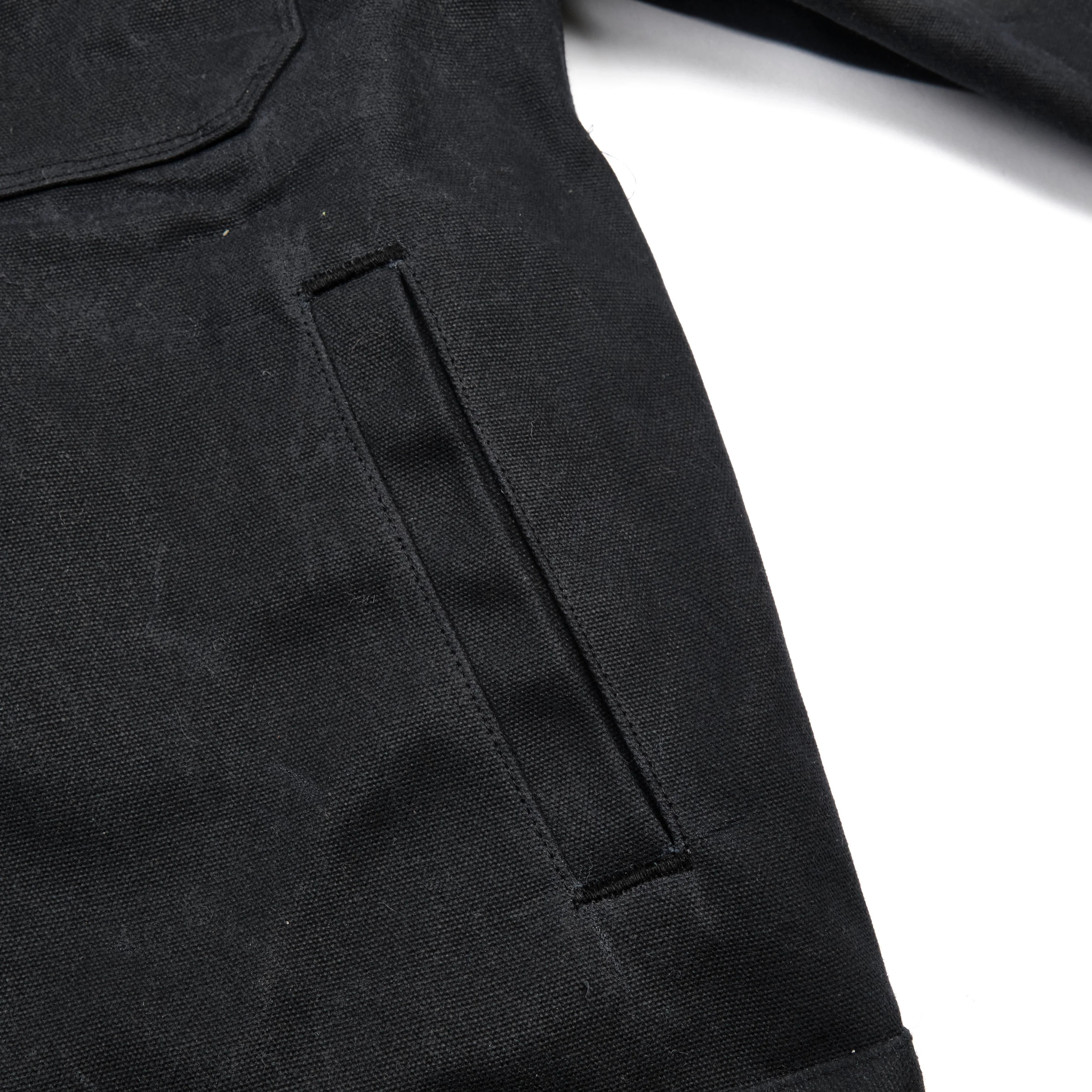 Riders Jacket Heavy Waxed Canvas Black Alpaca - Image 10