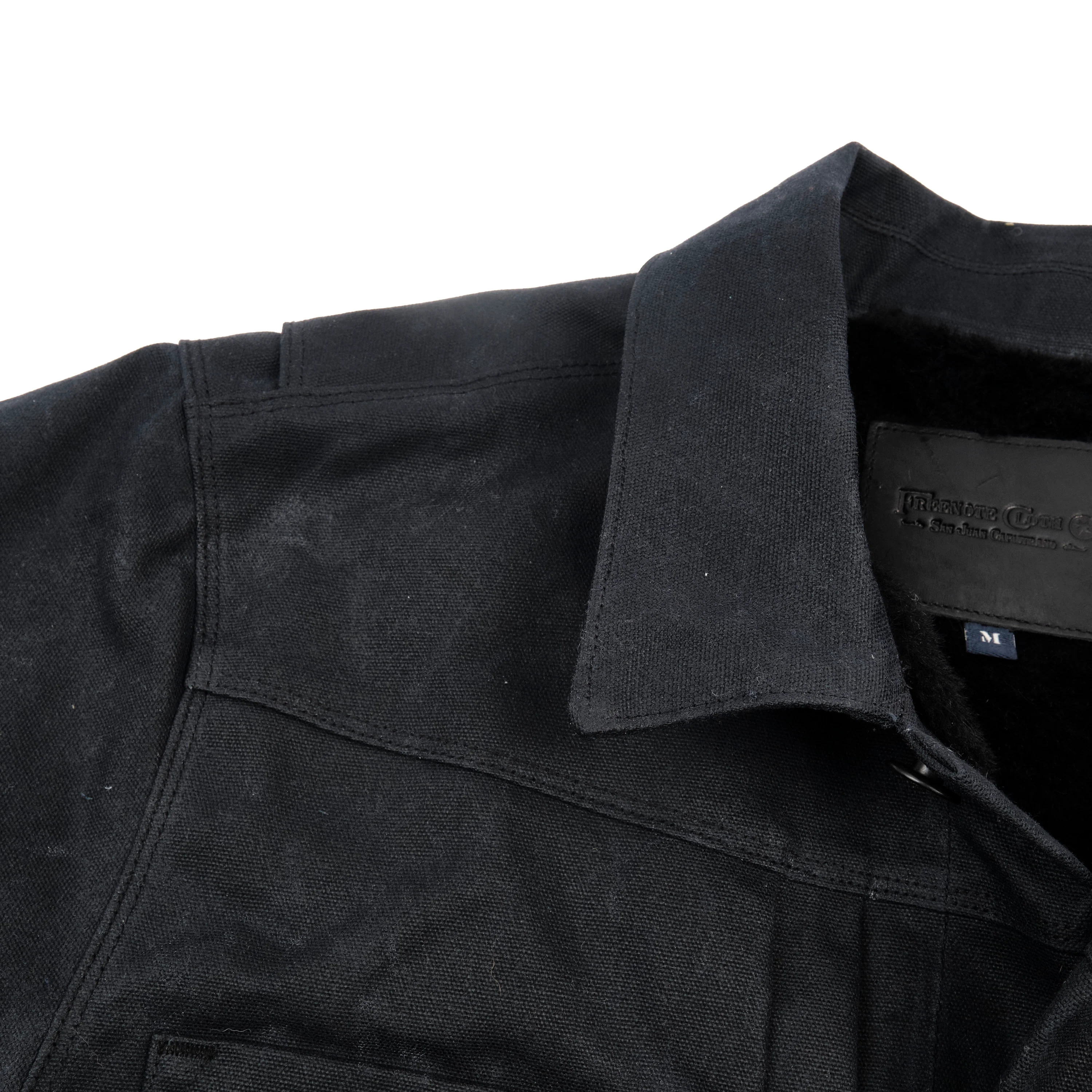 Riders Jacket Heavy Waxed Canvas Black Alpaca - Image 13