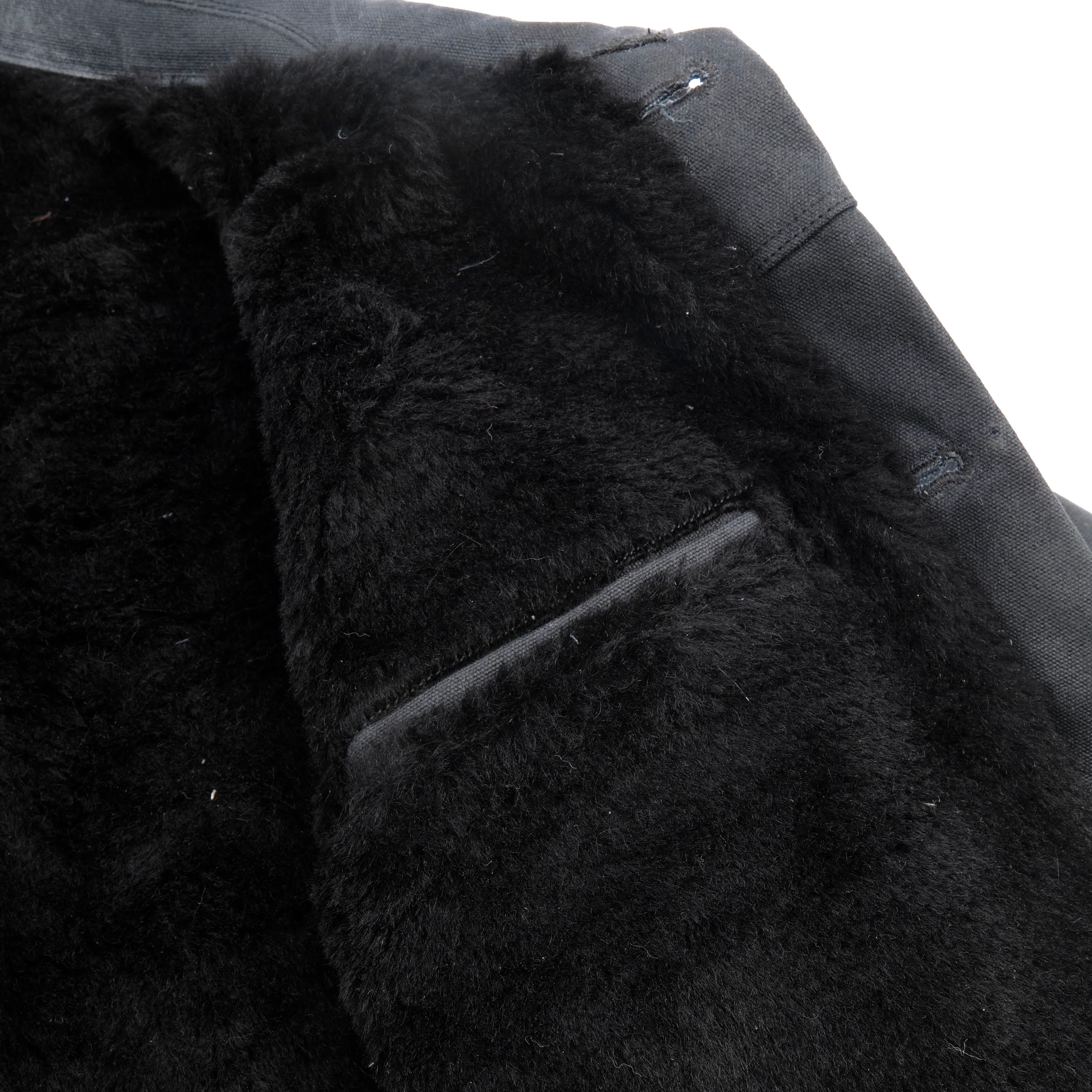 Riders Jacket Heavy Waxed Canvas Black Alpaca - Image 14