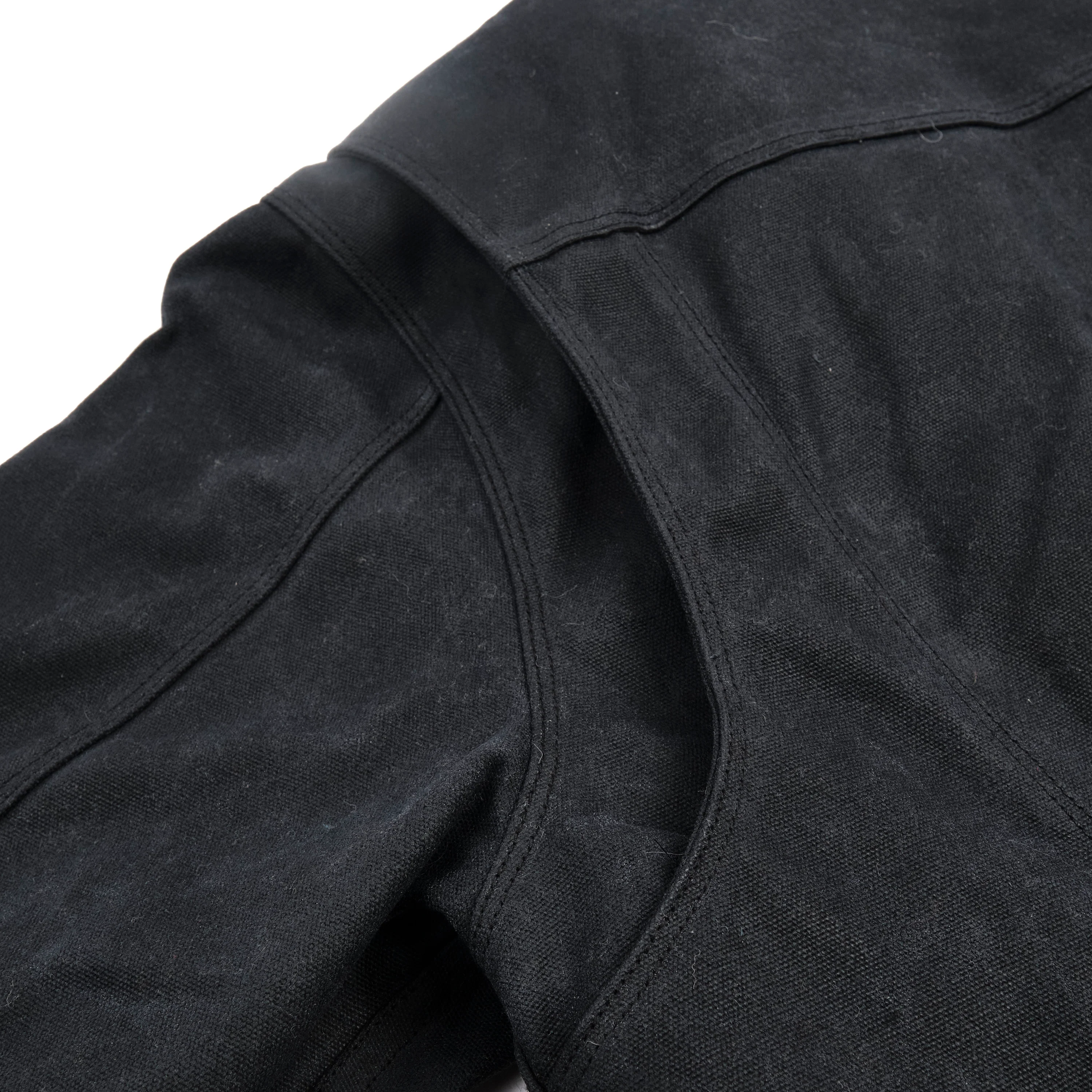 Riders Jacket Heavy Waxed Canvas Black Alpaca - Image 16