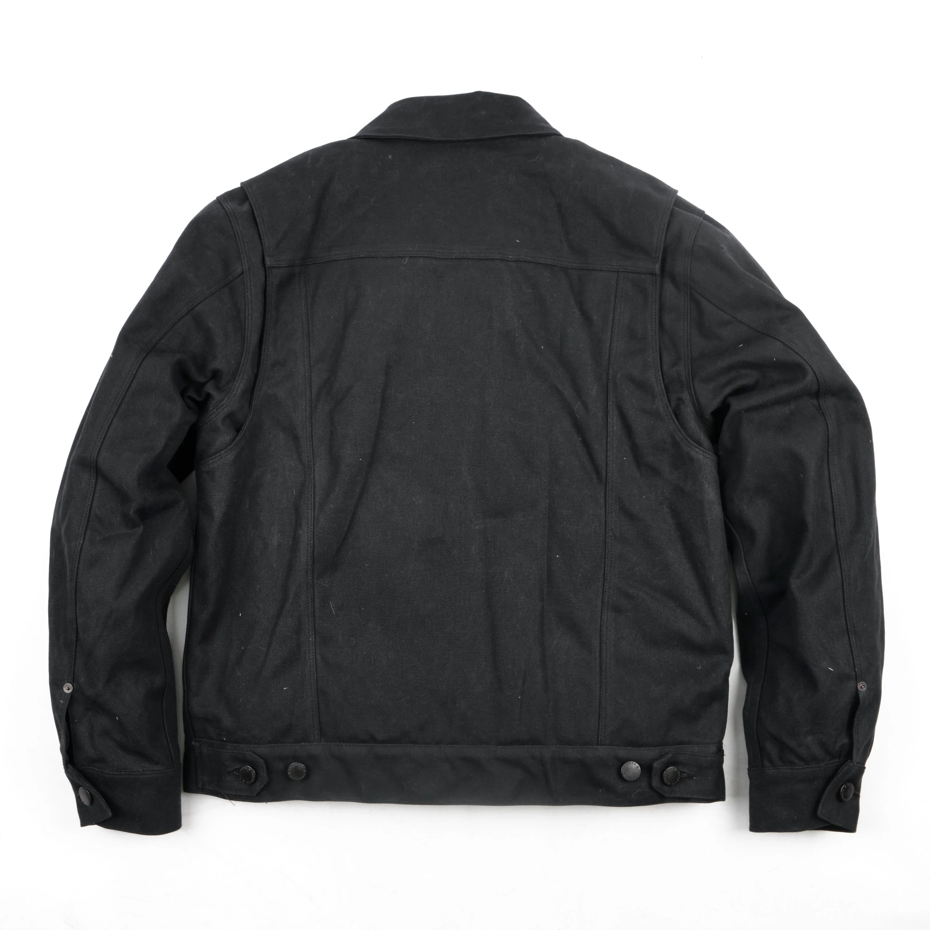 Riders Jacket Heavy Waxed Canvas Black Alpaca - Image 20