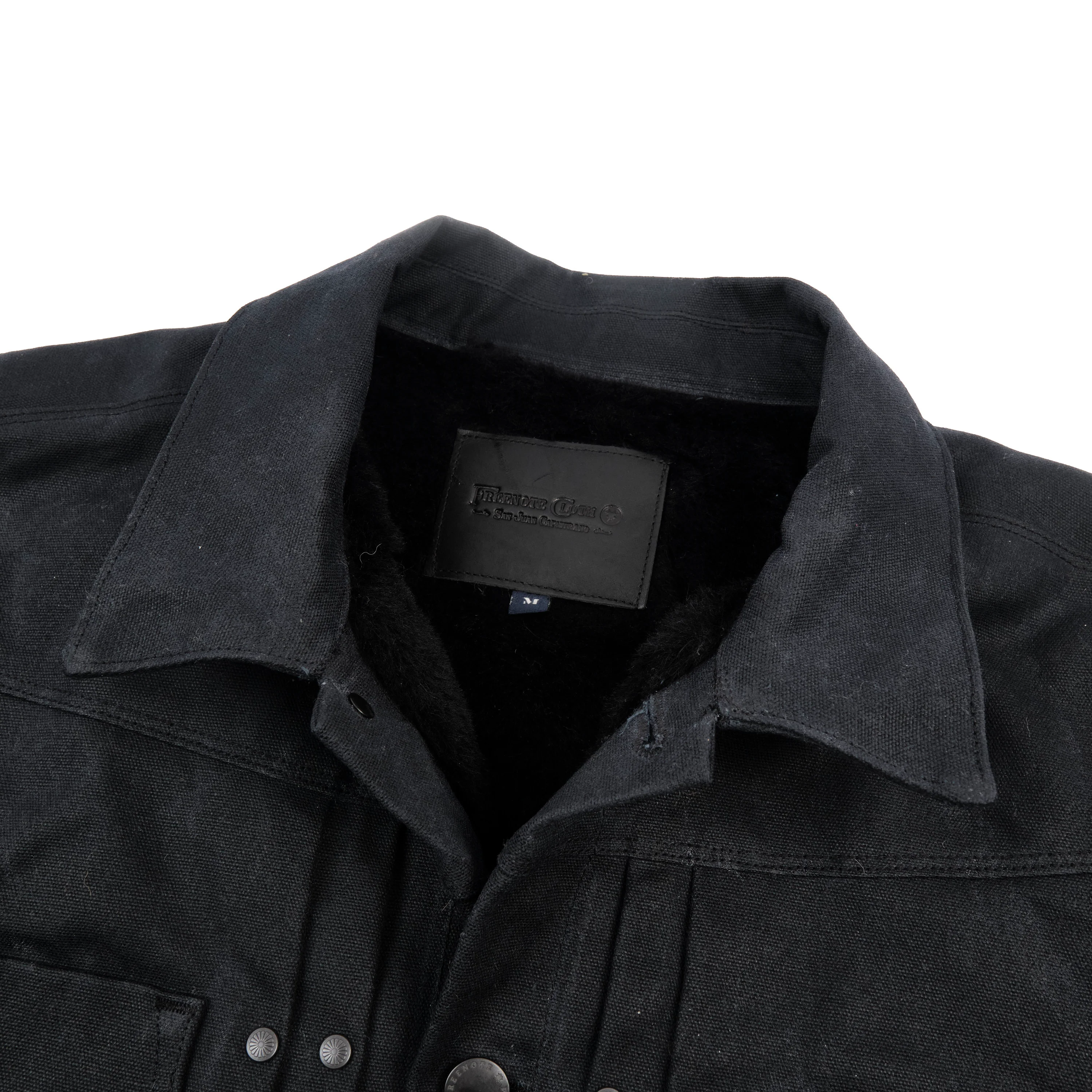 Riders Jacket Heavy Waxed Canvas Black Alpaca - Image 4