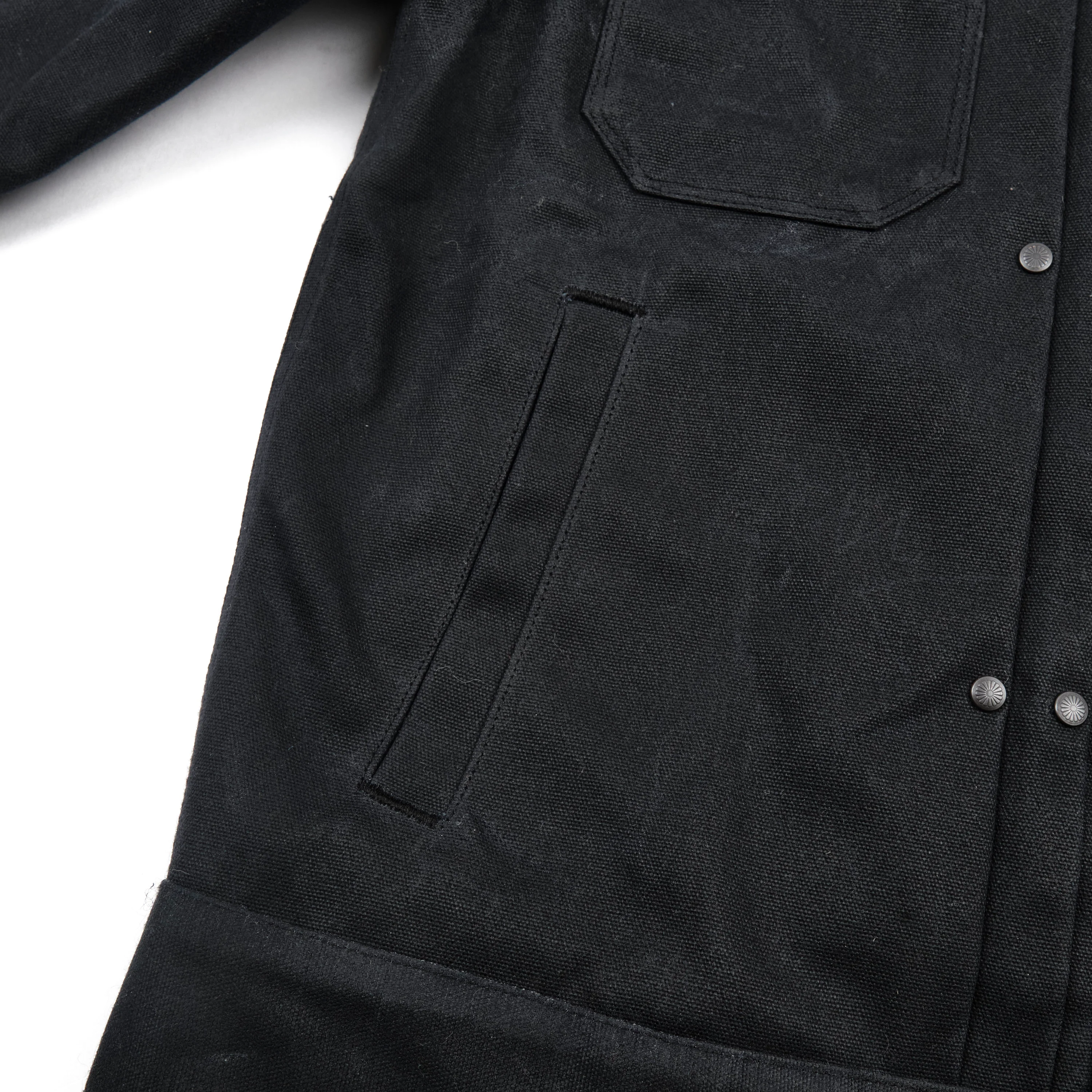 Riders Jacket Heavy Waxed Canvas Black Alpaca - Image 5