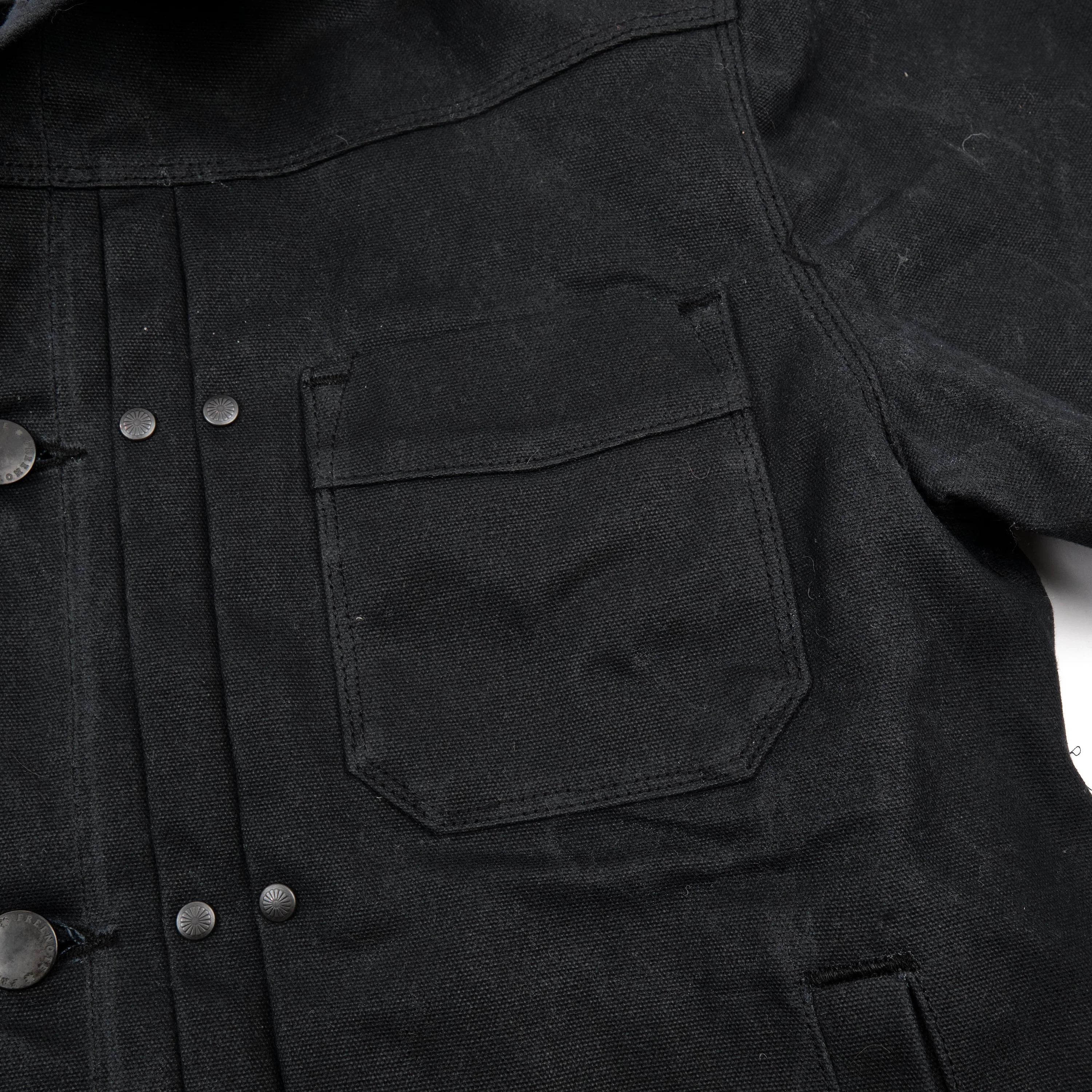 Riders Jacket Heavy Waxed Canvas Black Alpaca - Image 6