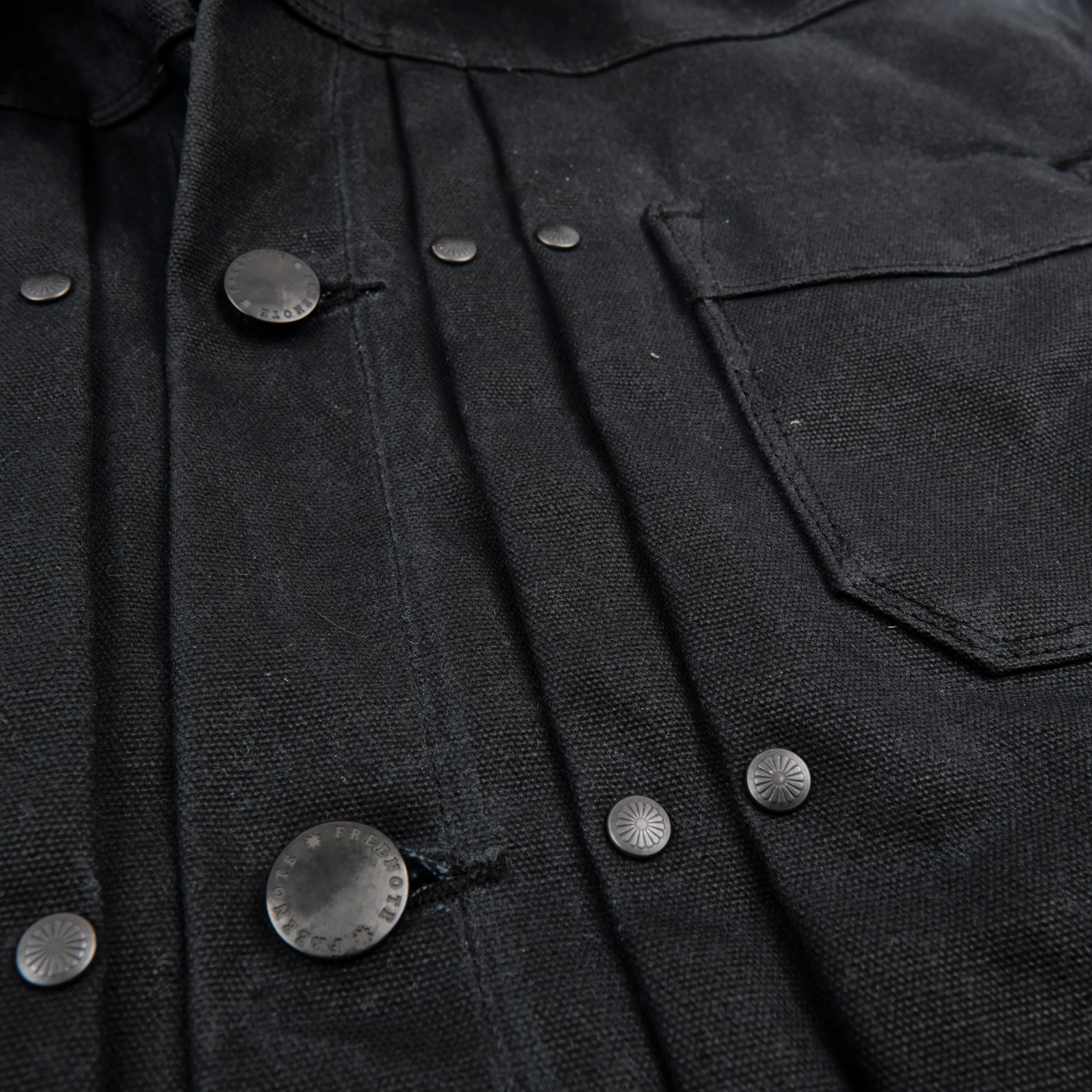 Riders Jacket Heavy Waxed Canvas Black Alpaca - Image 9