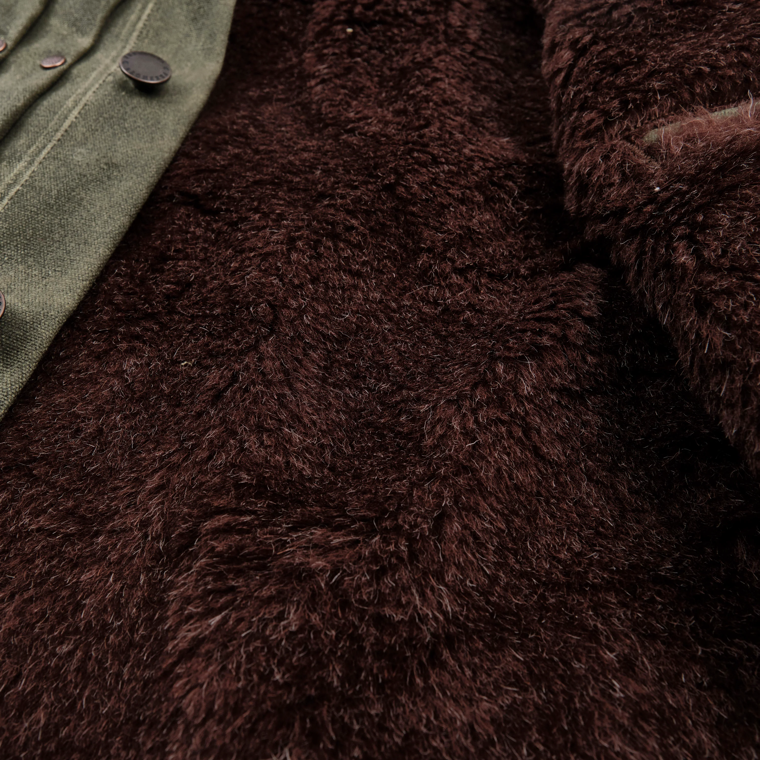 Riders Jacket Heavy Waxed Canvas Olive Alpaca - Image 13