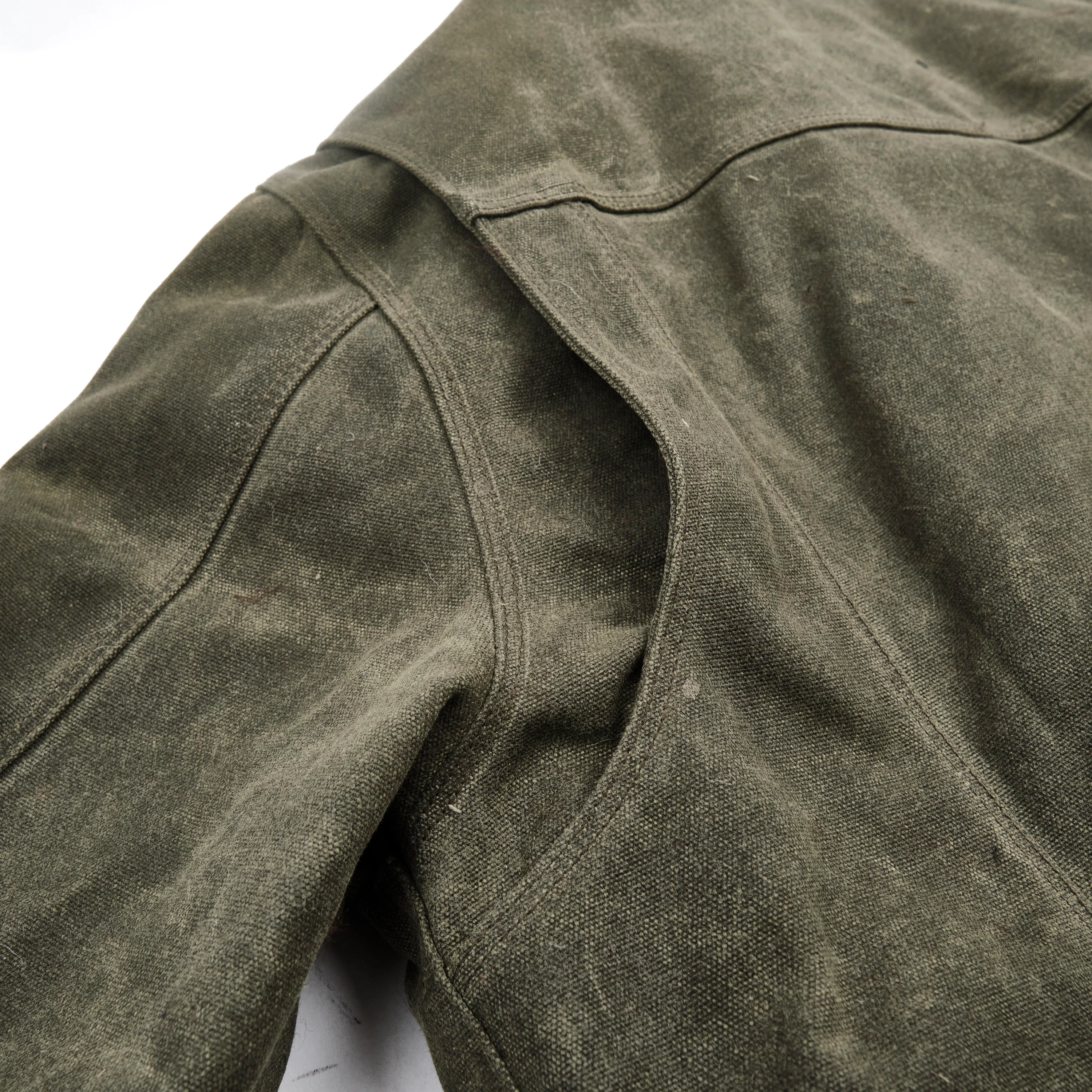 Riders Jacket Heavy Waxed Canvas Olive Alpaca - Image 16