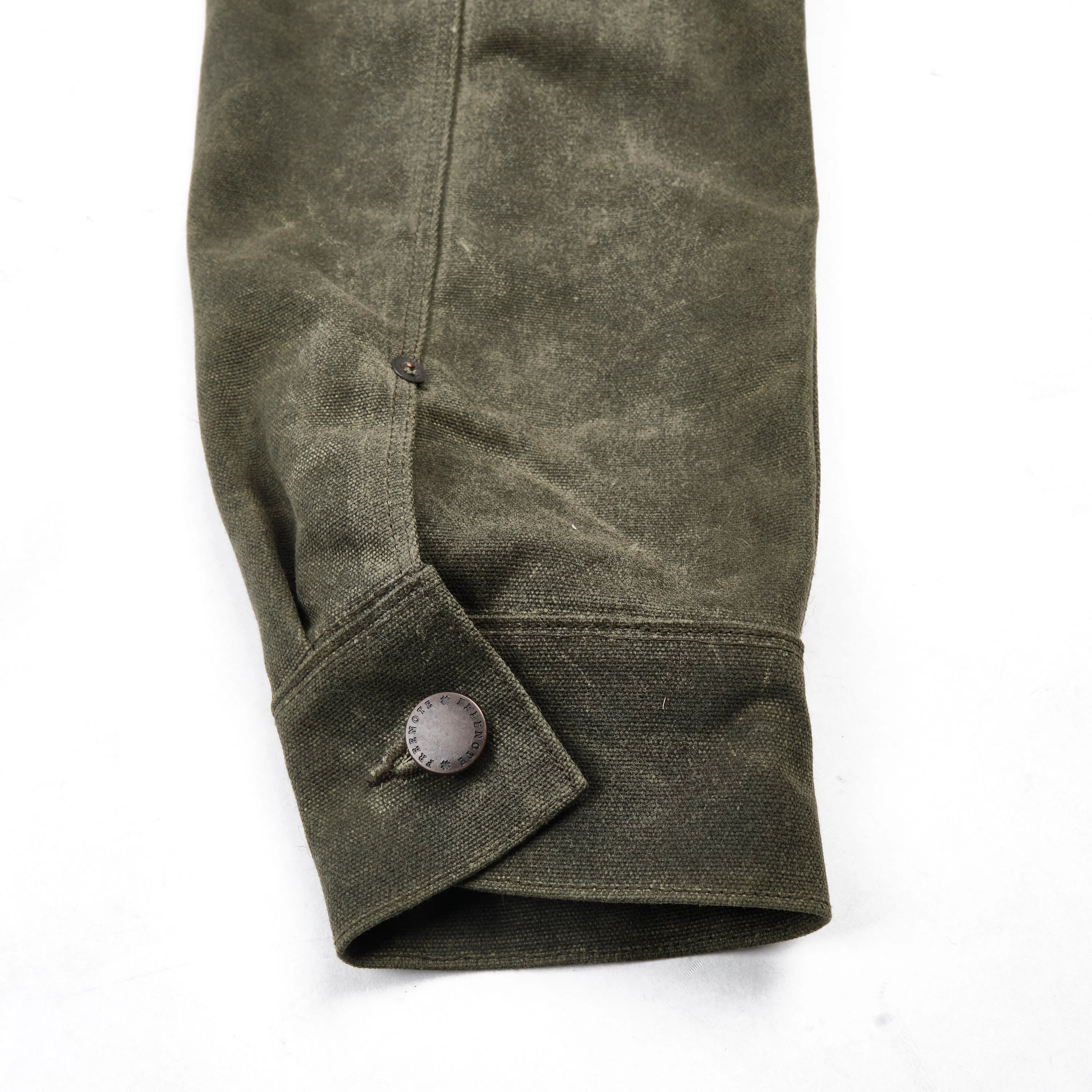 Riders Jacket Heavy Waxed Canvas Olive Alpaca - Image 17