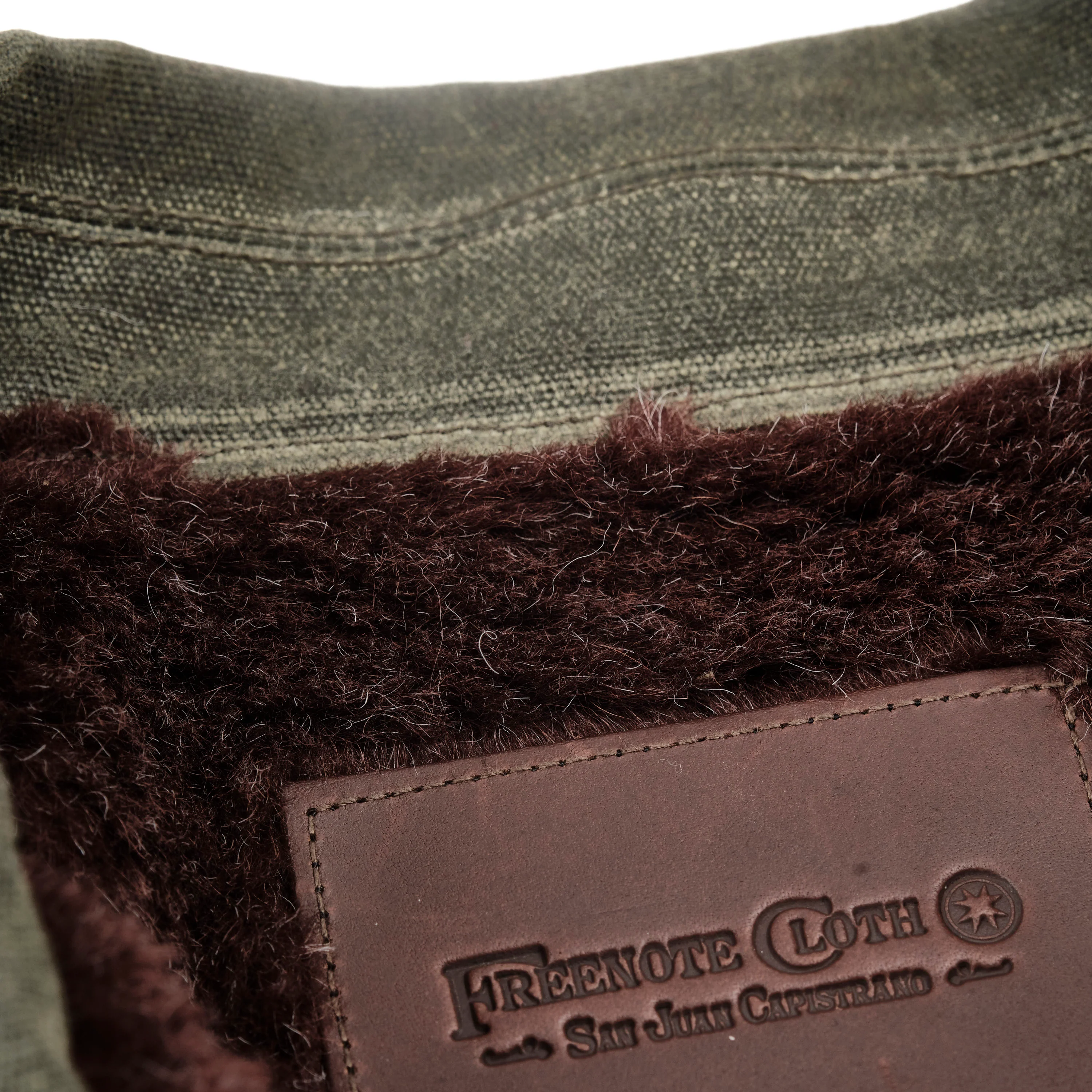 Riders Jacket Heavy Waxed Canvas Olive Alpaca - Image 9