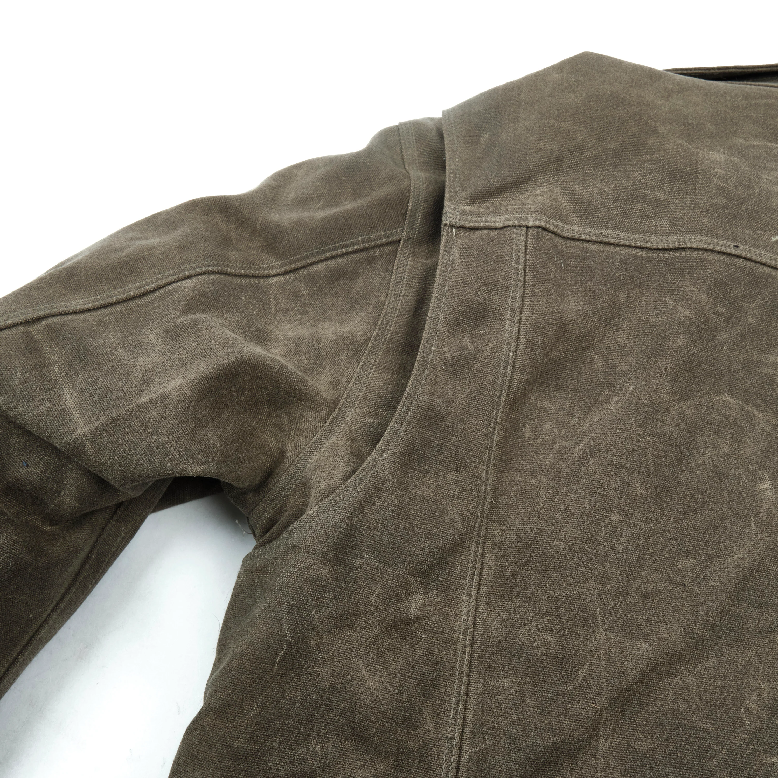 Riders Jacket Heavy Waxed Canvas Tobacco Wool - Image 15