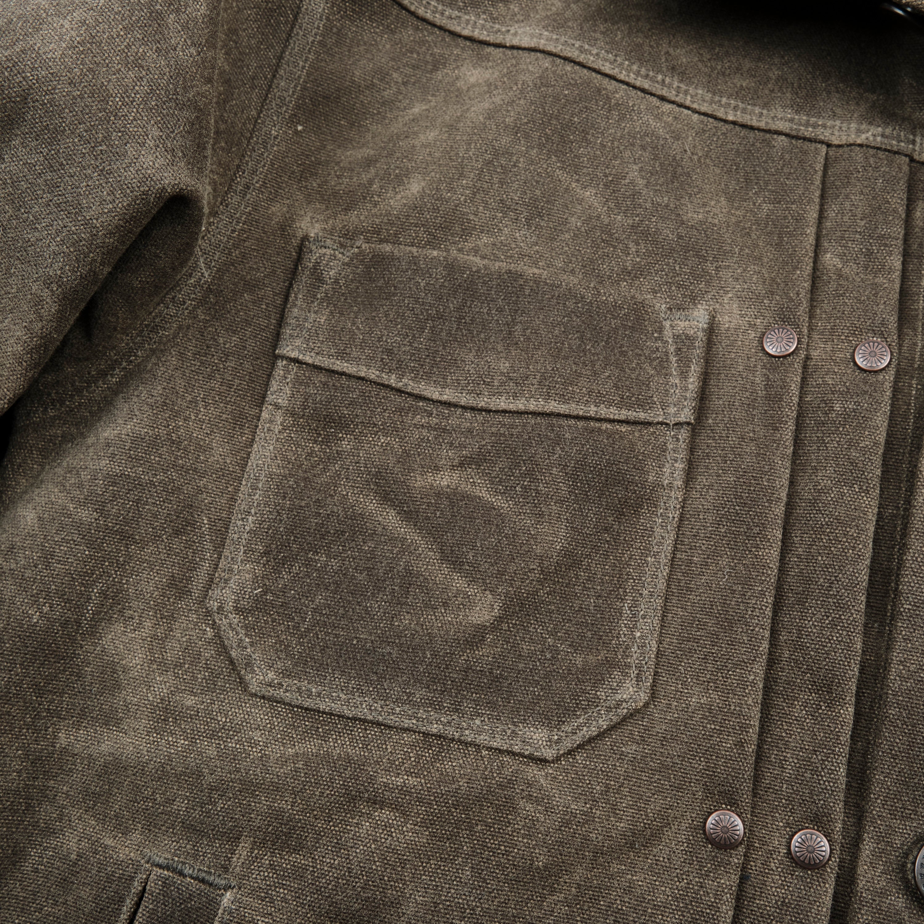 Riders Jacket Heavy Waxed Canvas Tobacco Wool - Image 6