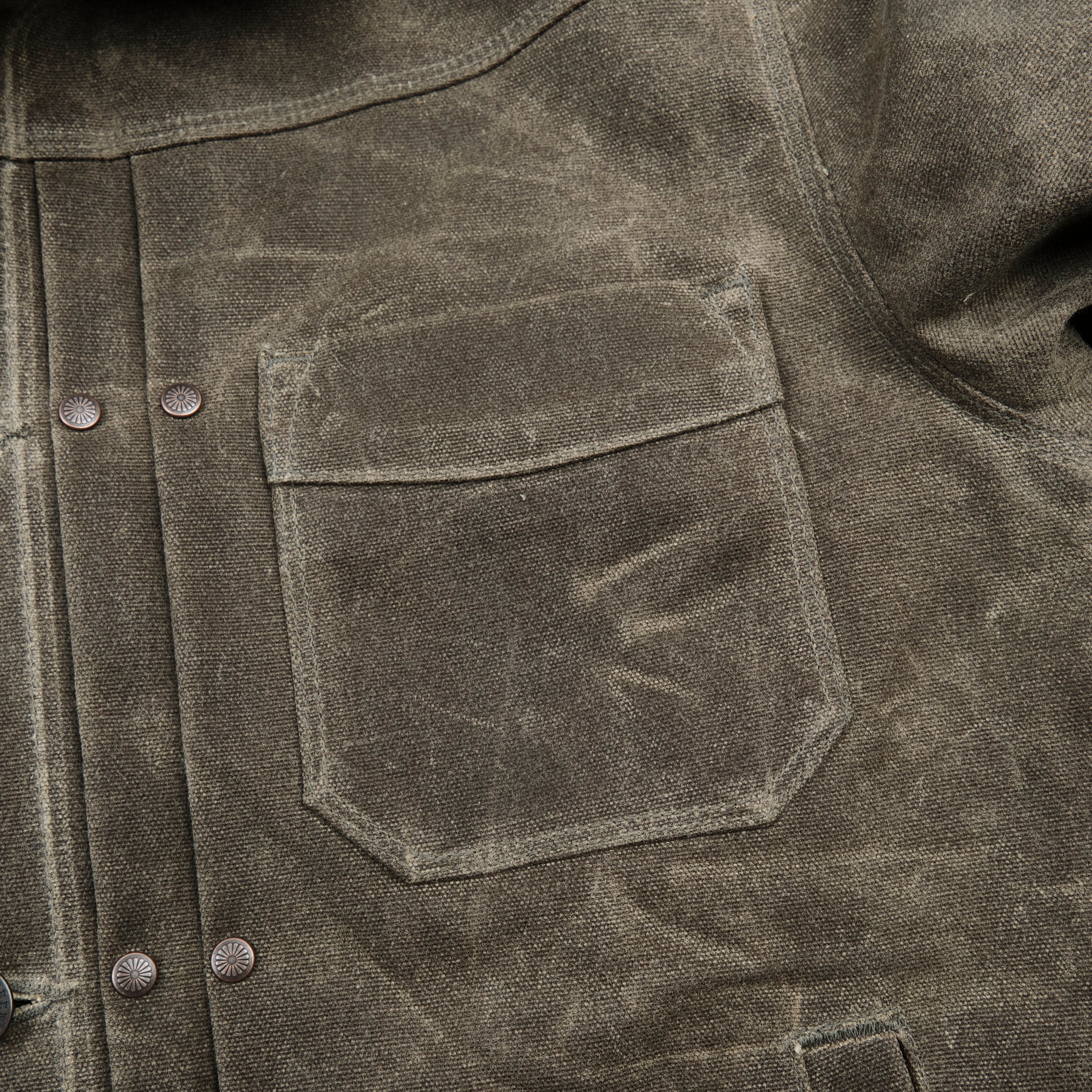 Riders Jacket Heavy Waxed Canvas Tobacco Wool - Image 7