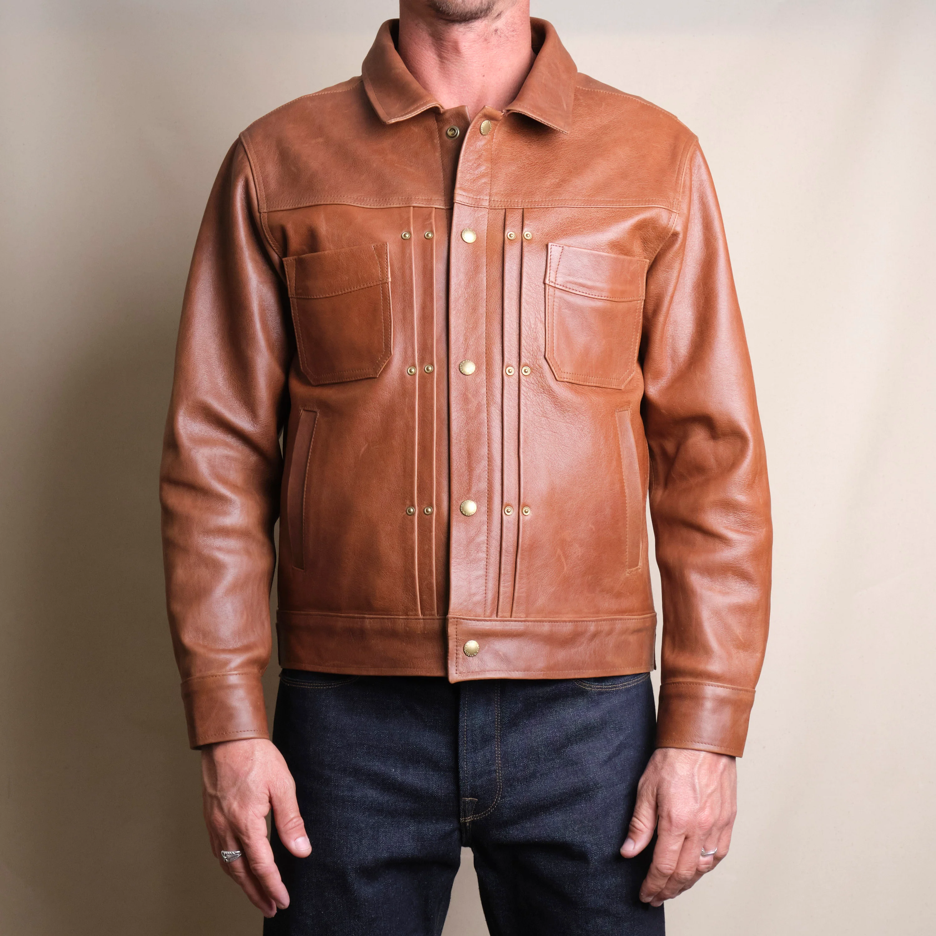 Riders Jacket Tobacco Horsehide - Image 2