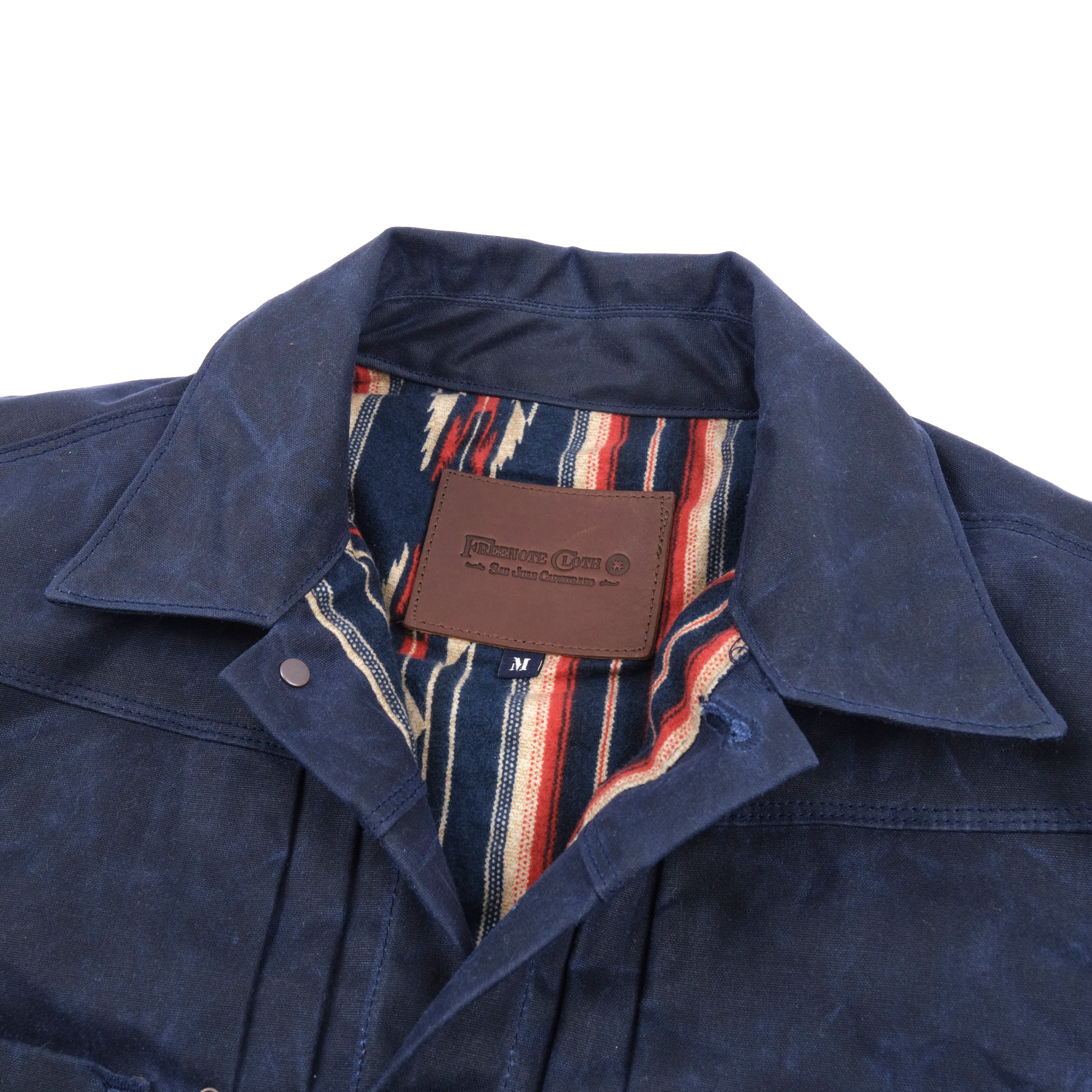 Riders Jacket Waxed Canvas Navy - Image 3