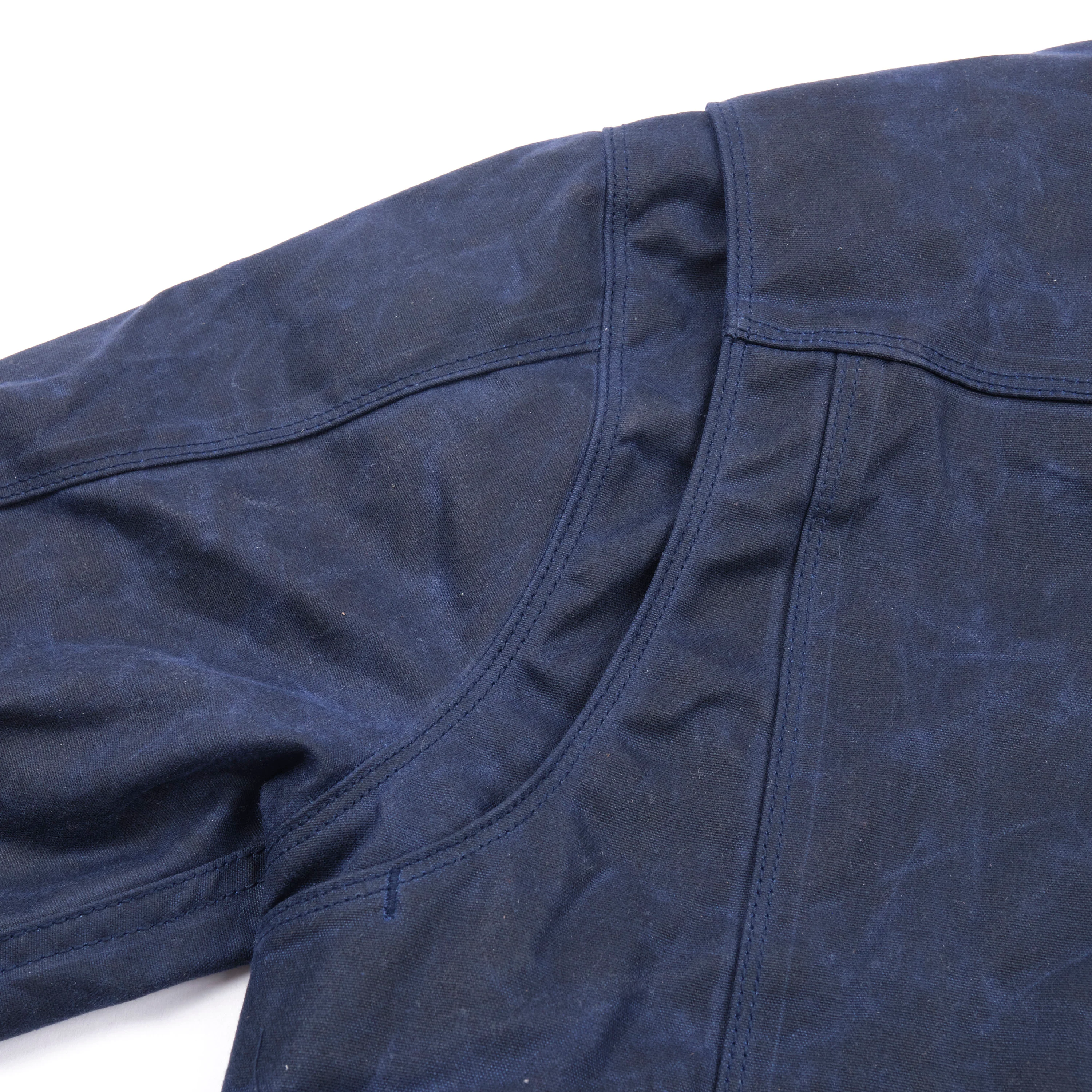 Riders Jacket Waxed Canvas Navy - Image 9