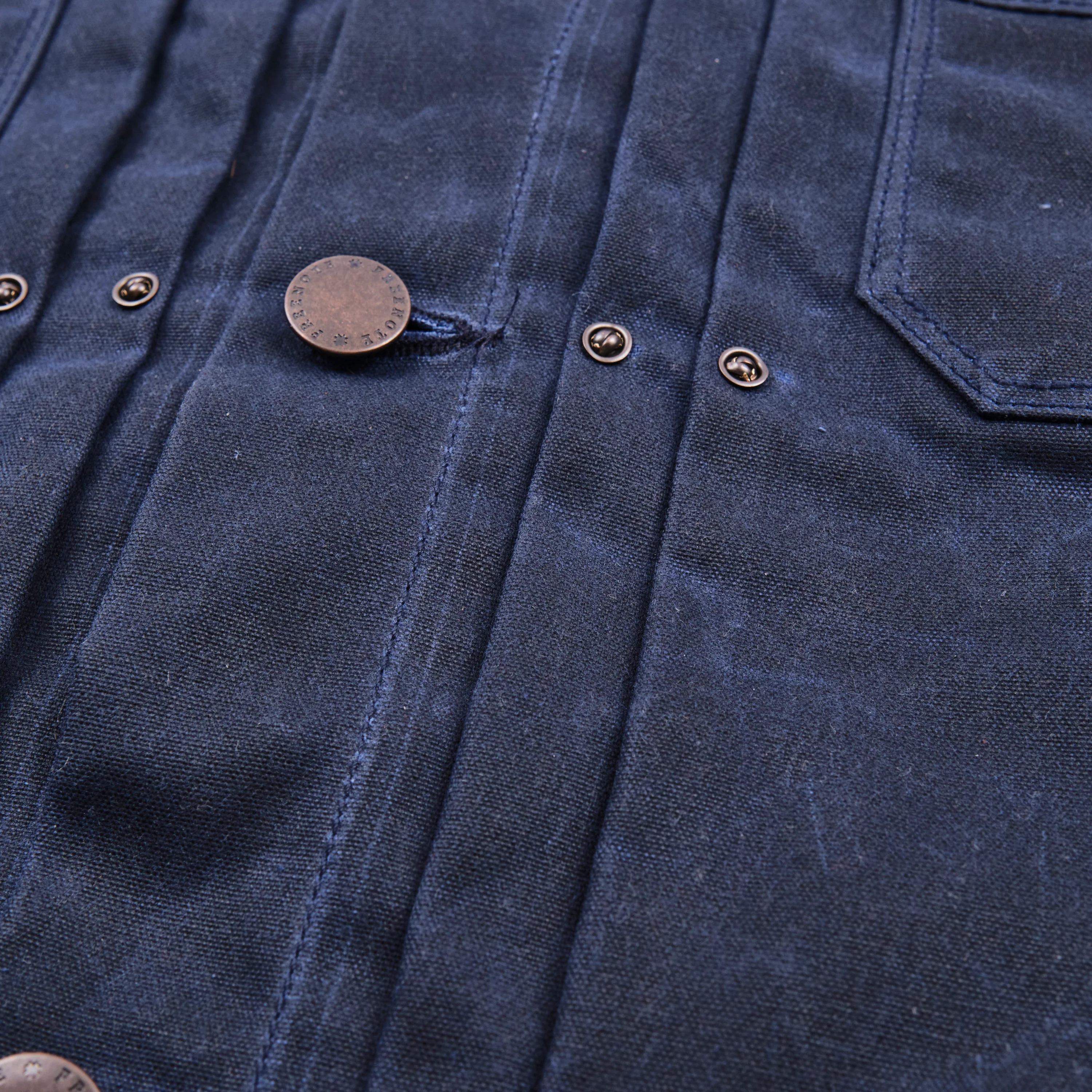 Riders Jacket Waxed Canvas Navy Purple Interior - Image 6