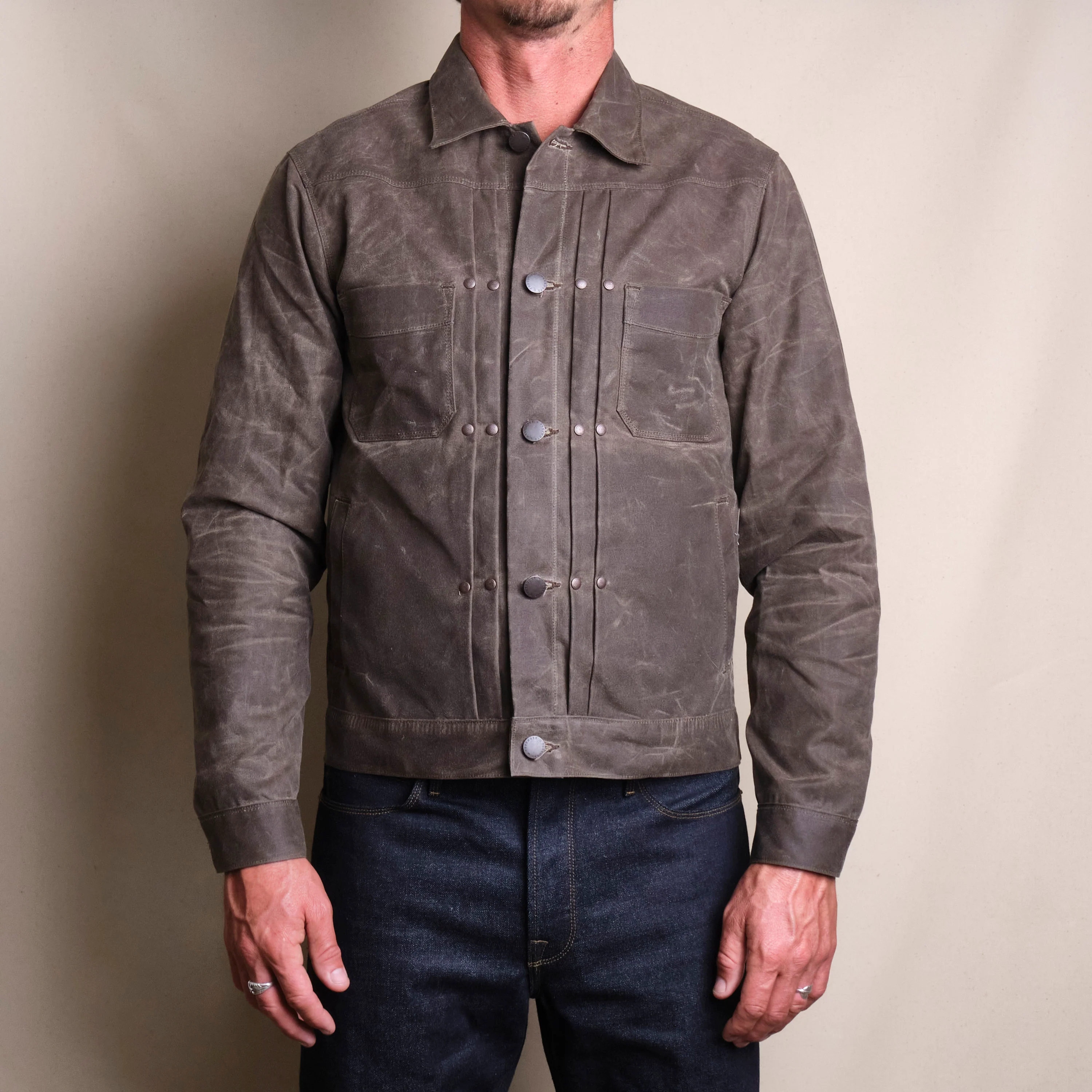 Riders Jacket Waxed Canvas <span>Oak</span> - Image 2